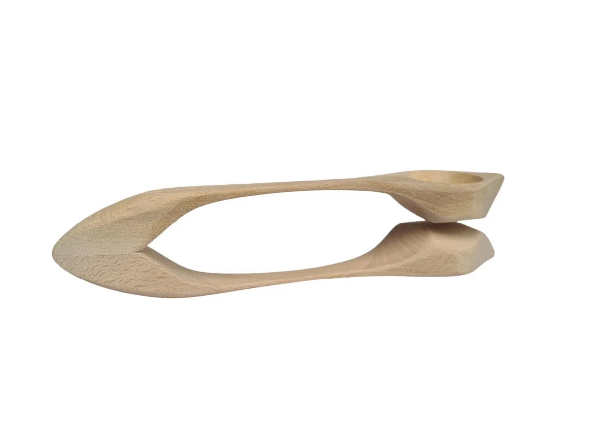 Musiklöffel aus Holz – Handgefertigt & zusammenhängend – ca. 26 cm – großes Modell aus Buchenholz – das Original Rhythmusinstrument für Volksmusik – tolle Geschenkidee für Musikfreunde