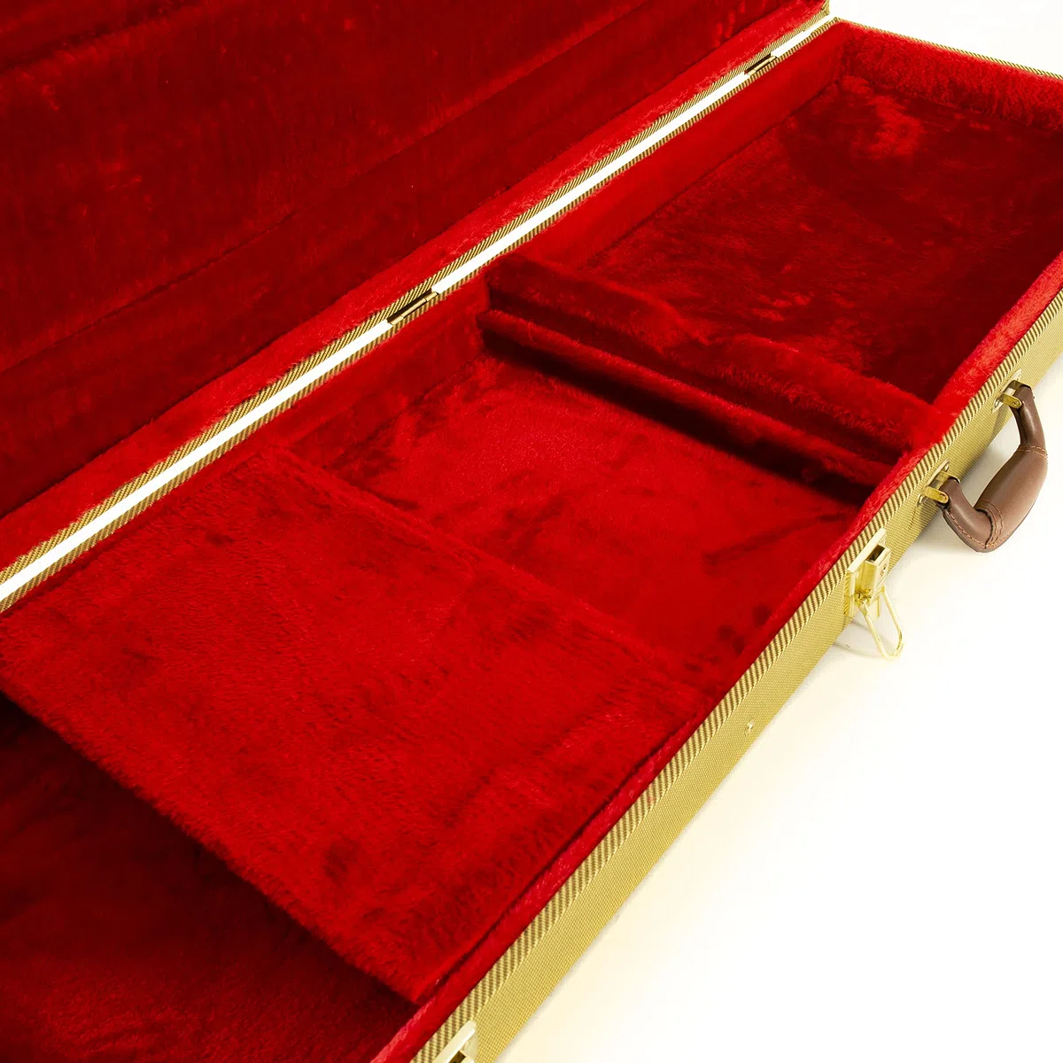 Fame Tweed Case Electric Bass, Robuster Formkoffer mit Tweed-Überzug, Holzkern, Plüsch-Innenfutter, Zubehörfach