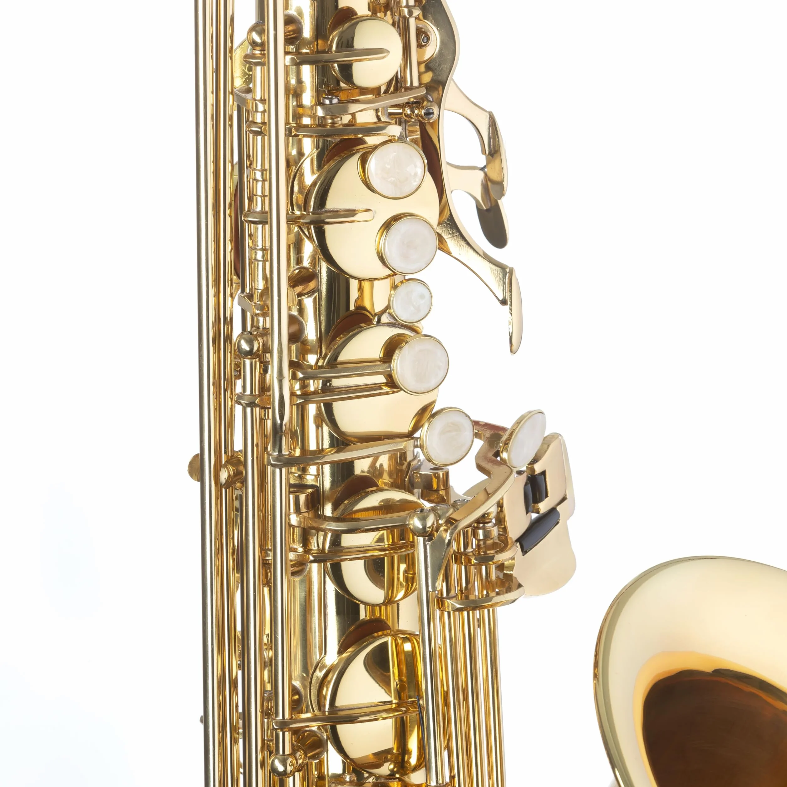 Tenor Saxophon Bb Monzani MZTS-90L, leichtes Gewicht, voller Klang, Messing, inklusive Mundstück und Hardcase, geeignet für Einsteiger