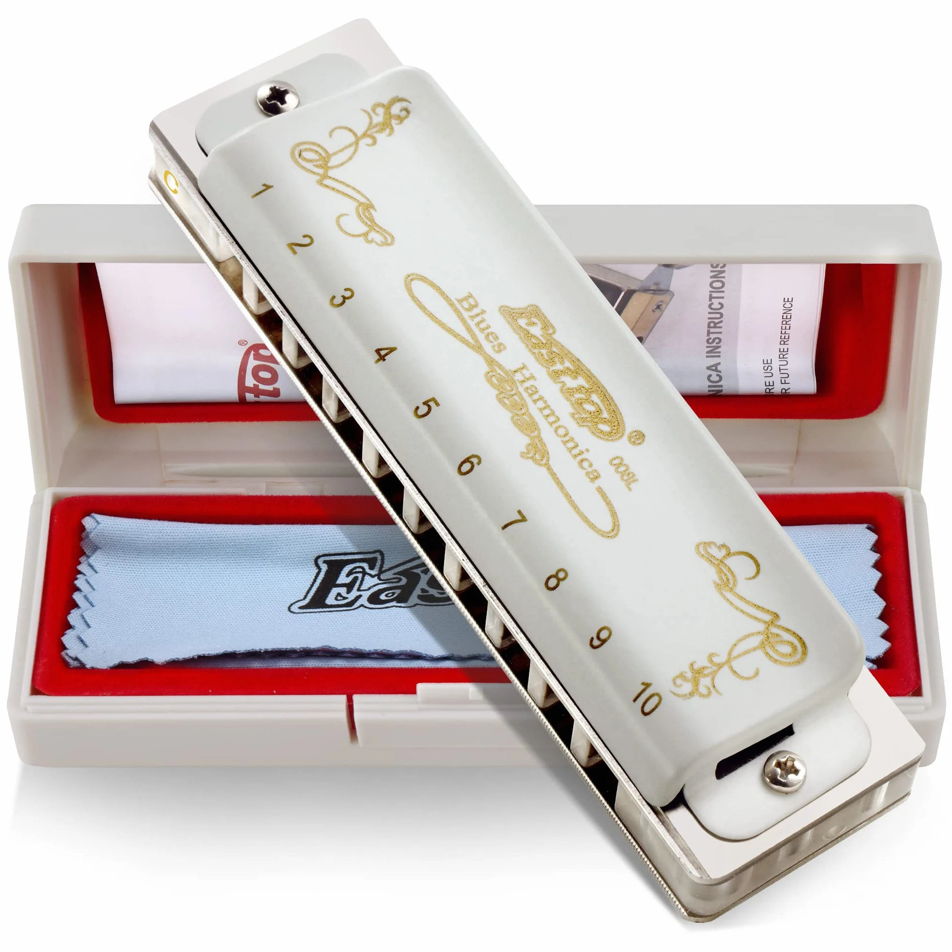 East top Diatonische Blues Harmonica Mundharmonika C Key T008L 10 Loch Mundharmonika Für professionelle Spieler, Anfänger, Studenten, Erwachsene, Kinder, als bestes Geschenk