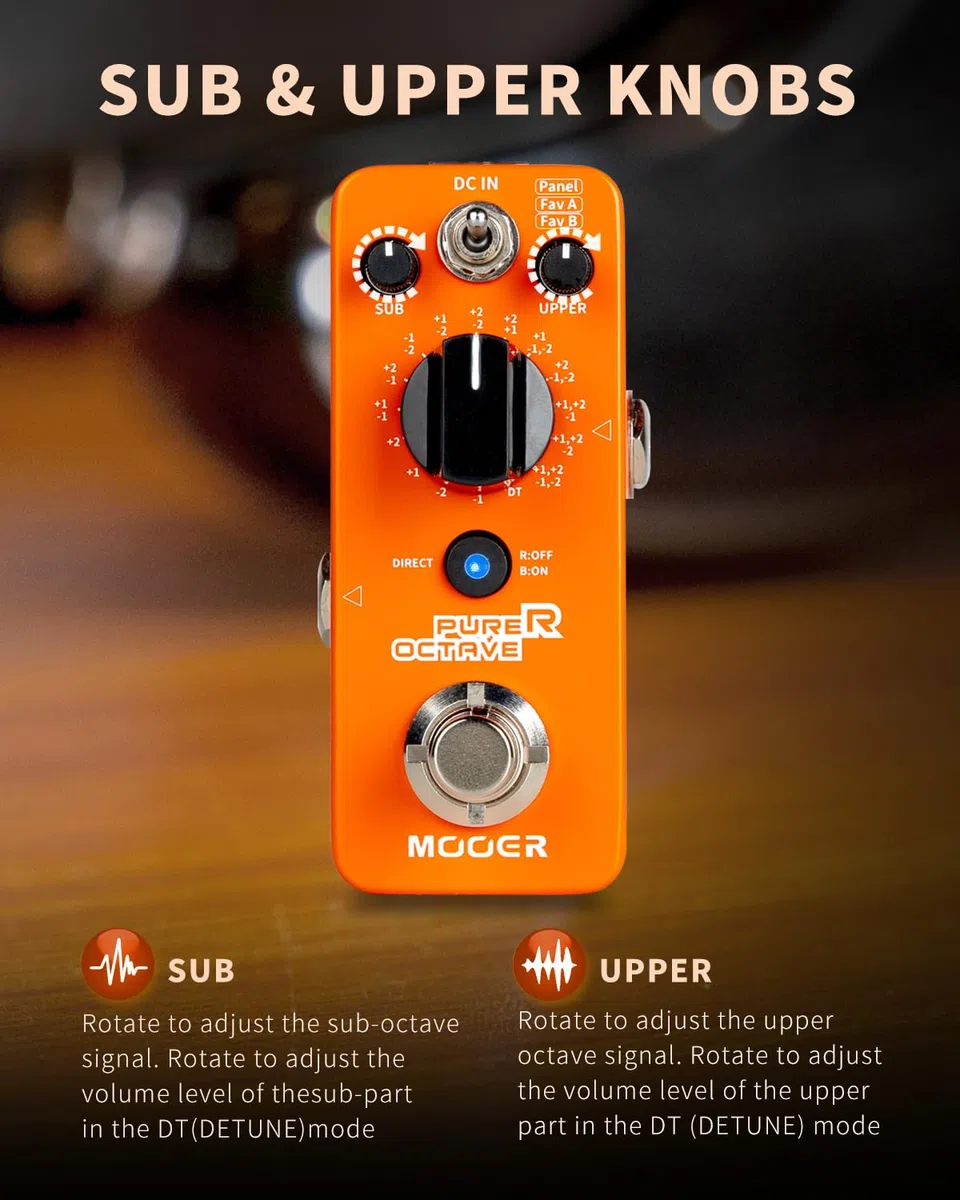 MOOER Micro Seires Overdrive, Boost, Delay, Noise Gate, Flanger (Purer Octave)
