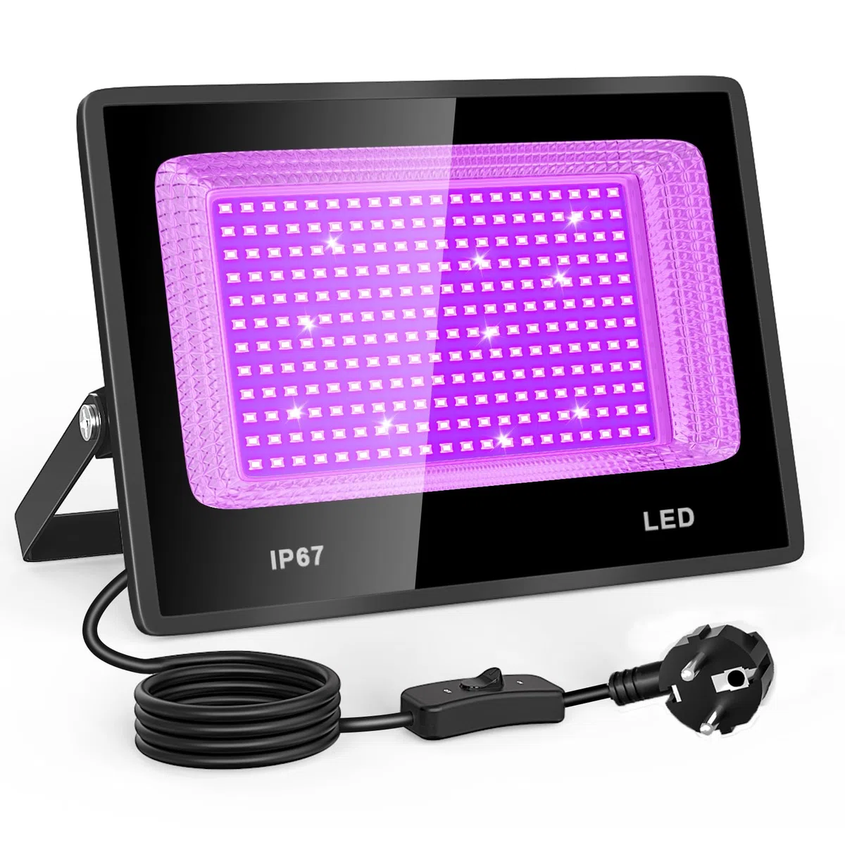 Eleganted 100W Schwarzlicht Strahler, Schwarzlichtlampe, LED UV Flutlicht, 395-400nm IP67 Wasserdicht UV Partylicht für Bar, Partyzubehör, Schwarzlicht Deko, Bühnenbeleuchtung