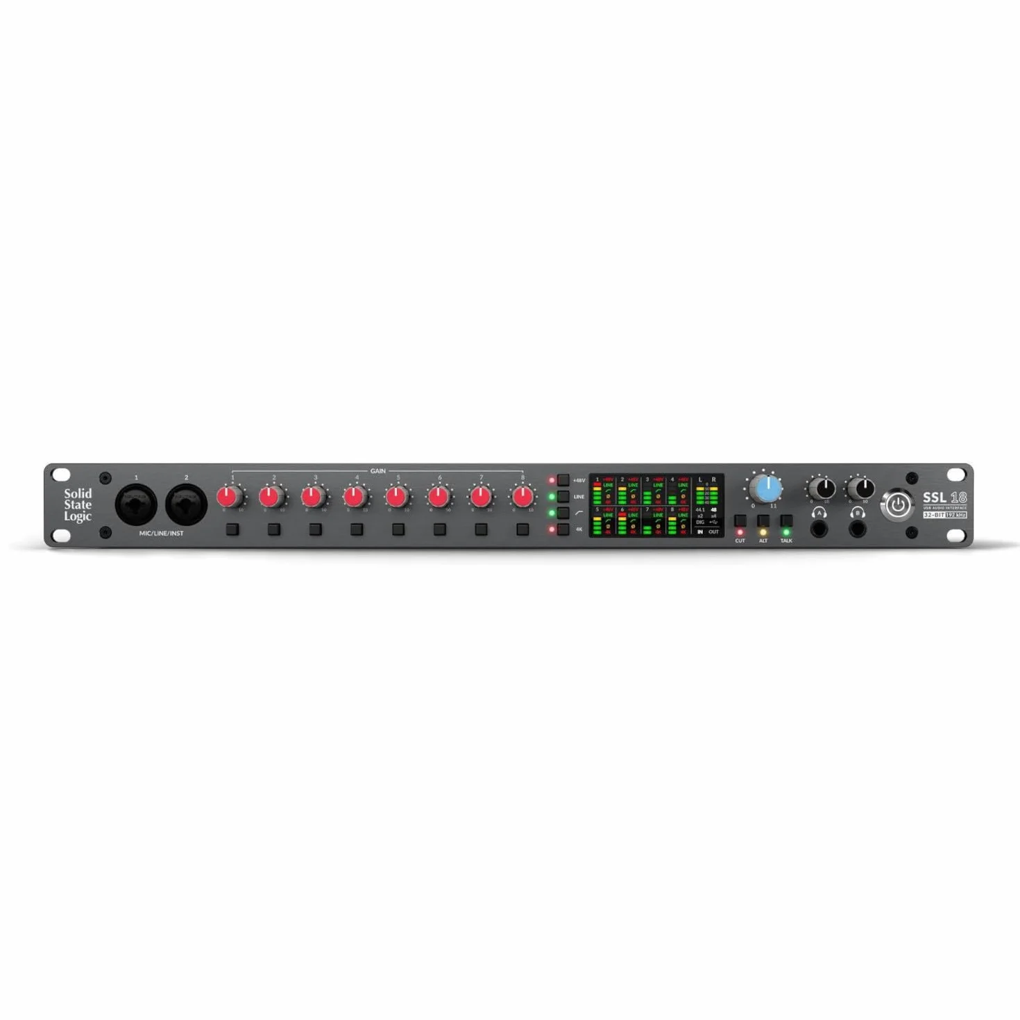 Solid State Logic SSL18, USB-Audio-Interface, 12 Eingänge/6 Ausgänge, 4 SSL-Vorverstärker, 32 Bit/192 kHz