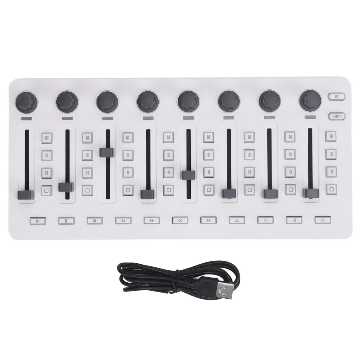 Professioneller MIDI -Controller -Mixer mit Bluetooth -USB -Konnektivität 8 Druckknöpfe 43 Steuerschlüsseln 8 Knöpfe tragbare Musikproduktionsausrüstung für Studio -DJs Musicians