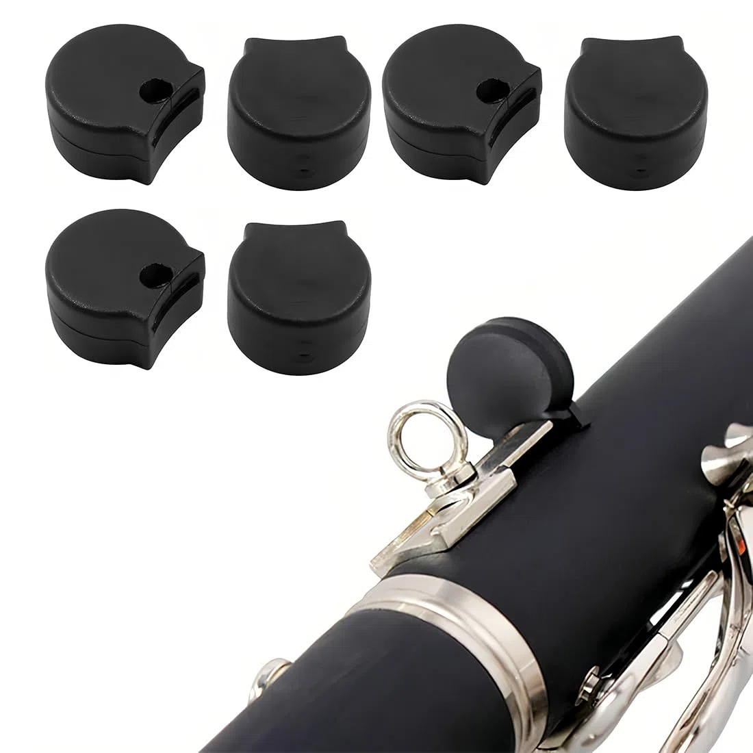 ZKGYUS 6 klarinette gummi,Klarinette Finger Rest Sleeve Schwarz Wind Finger Rest Hand Rest Sleeve Klarinette Finger Drag Sleeve Hand Rest Musikinstrument Zubehör
