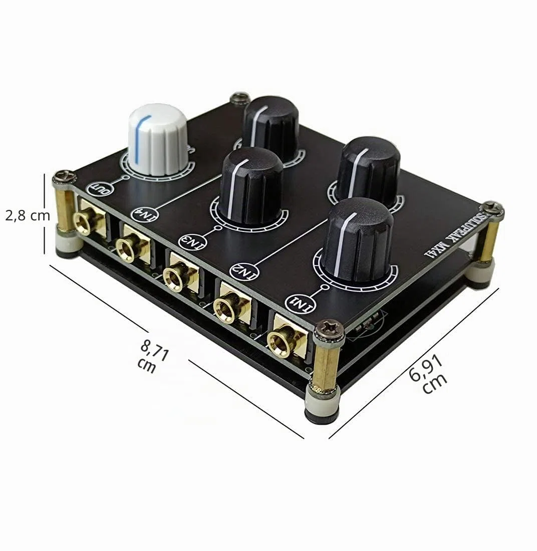 Mini 4-Wege-Audio-Mixer, Stereo, 4-in-1-Out-AUX, passive 3,5-mm-Line-Level-Steuerung MX41