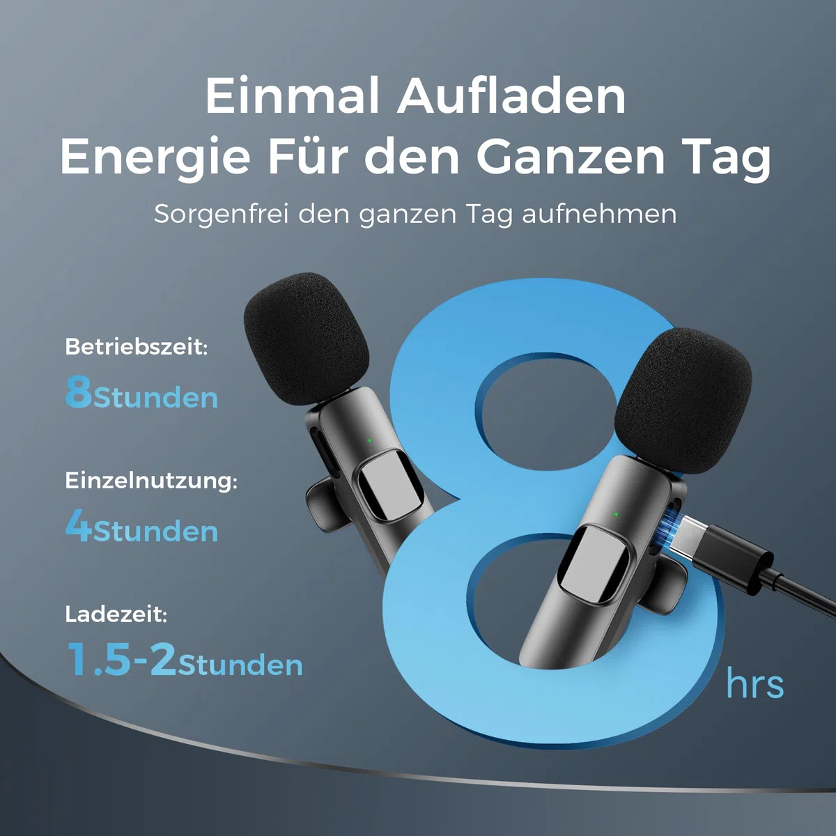 YRF Mikrofon für iPhone Android Handy, Kabelloses Lavalier Mikrofon, Plug&Play mini mikrofon 2,4GHz, USB-C&Lightning, Clip Mikrofon für Videoaufnahmen, TikTok, Vlogging, Interviews&Online-Unterricht