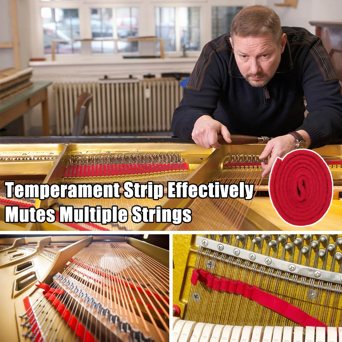 6-teiliges professionelles Klavier-Stimmset, Klavierstimmer, Hammer-Dämpfungs-Set | Klavier-Stimmhebel-Werkzeuge mit Koffer