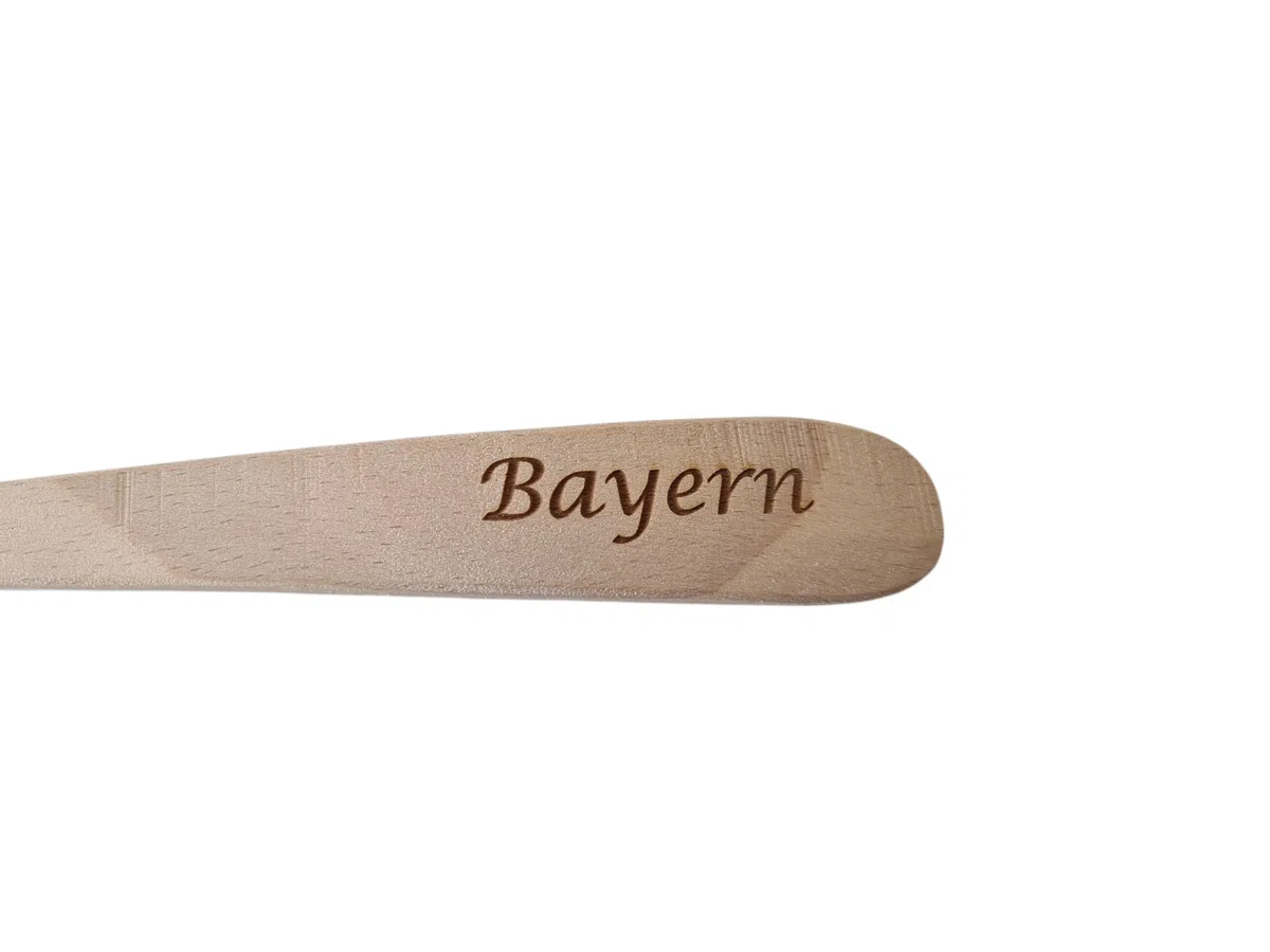 Musiklöffel Paar – handgefertigt aus hochwertigem Klangholz, sehr guter Klang, leicht spielbar, saubere Verarbeitung, Brandmotiv Bayern – Original Musiklöffel – Volksmusik Instrument