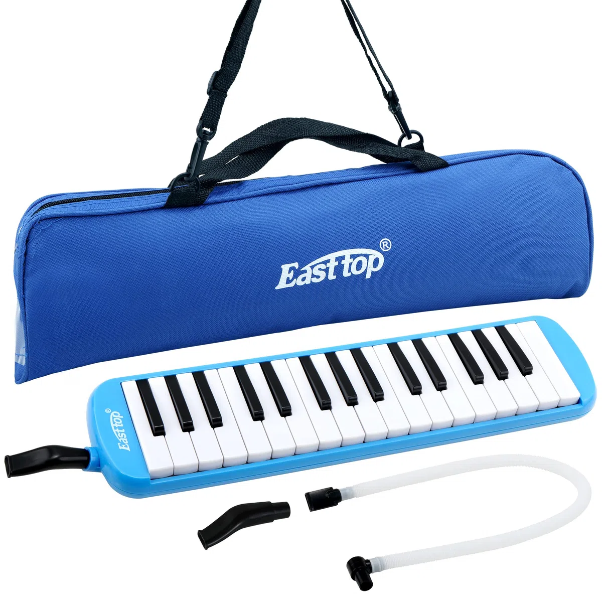East top 32-Tasten Melodica, Professioneller Mund Melodica Keyboard Orgel, Blau