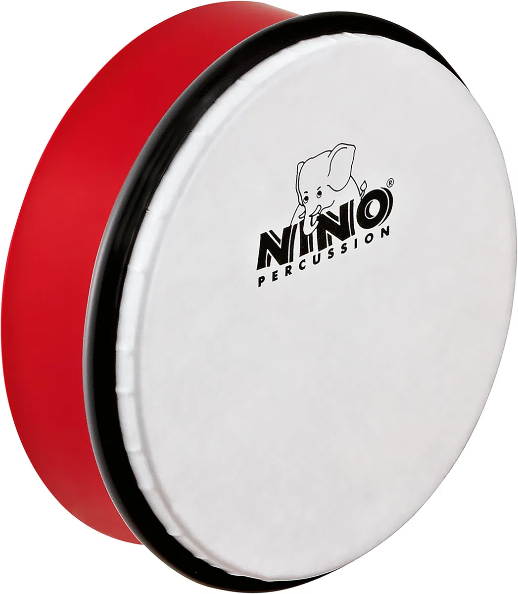 Nino Percussion Hand Drum Instrument - Kleine Handtrommel für Kinder ab 3 Jahren - Durchmesser 6 Zoll (ca. 15 cm) - Kunststoff, Rot (NINO4R)