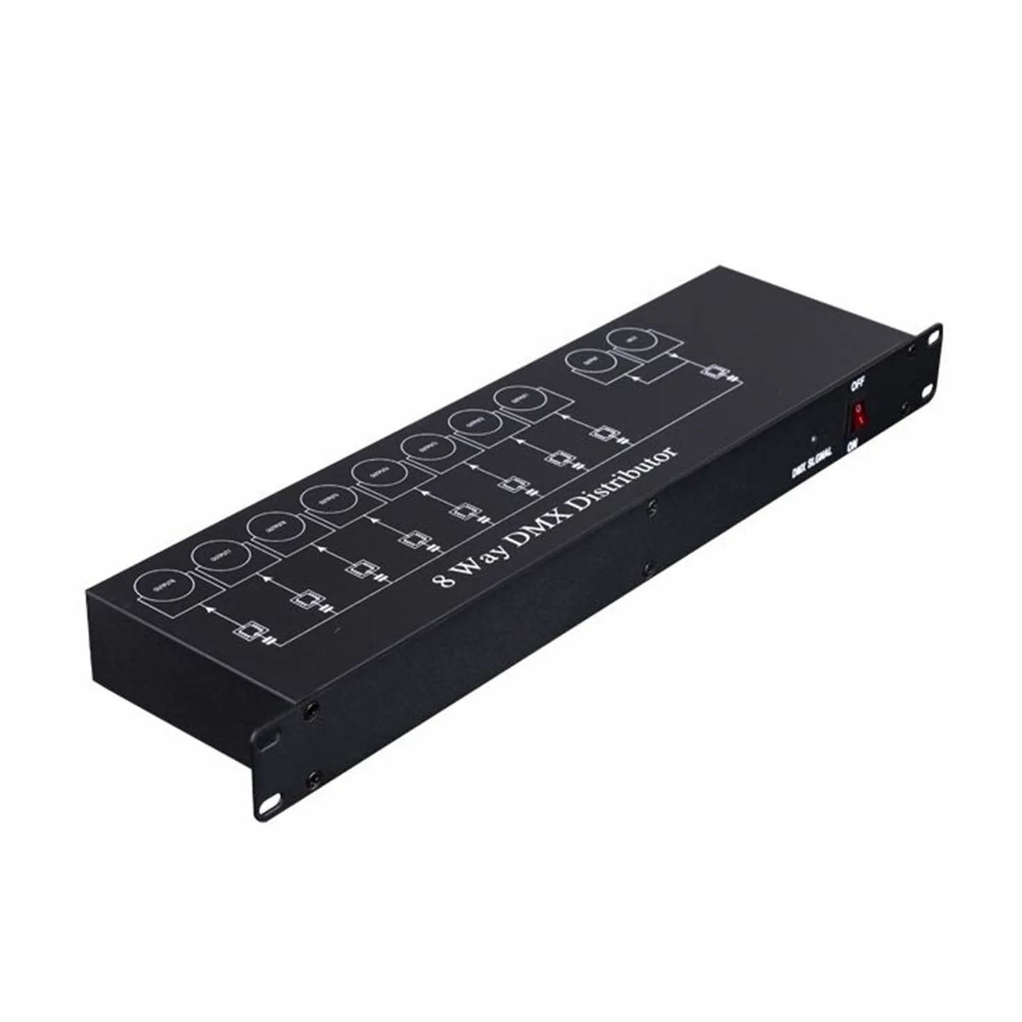 Professioneller DMX512 Bühnenlicht-Splitter für Licht-Signalverstärker, DMX 8-Wege-Verteiler für Bühnengeräte