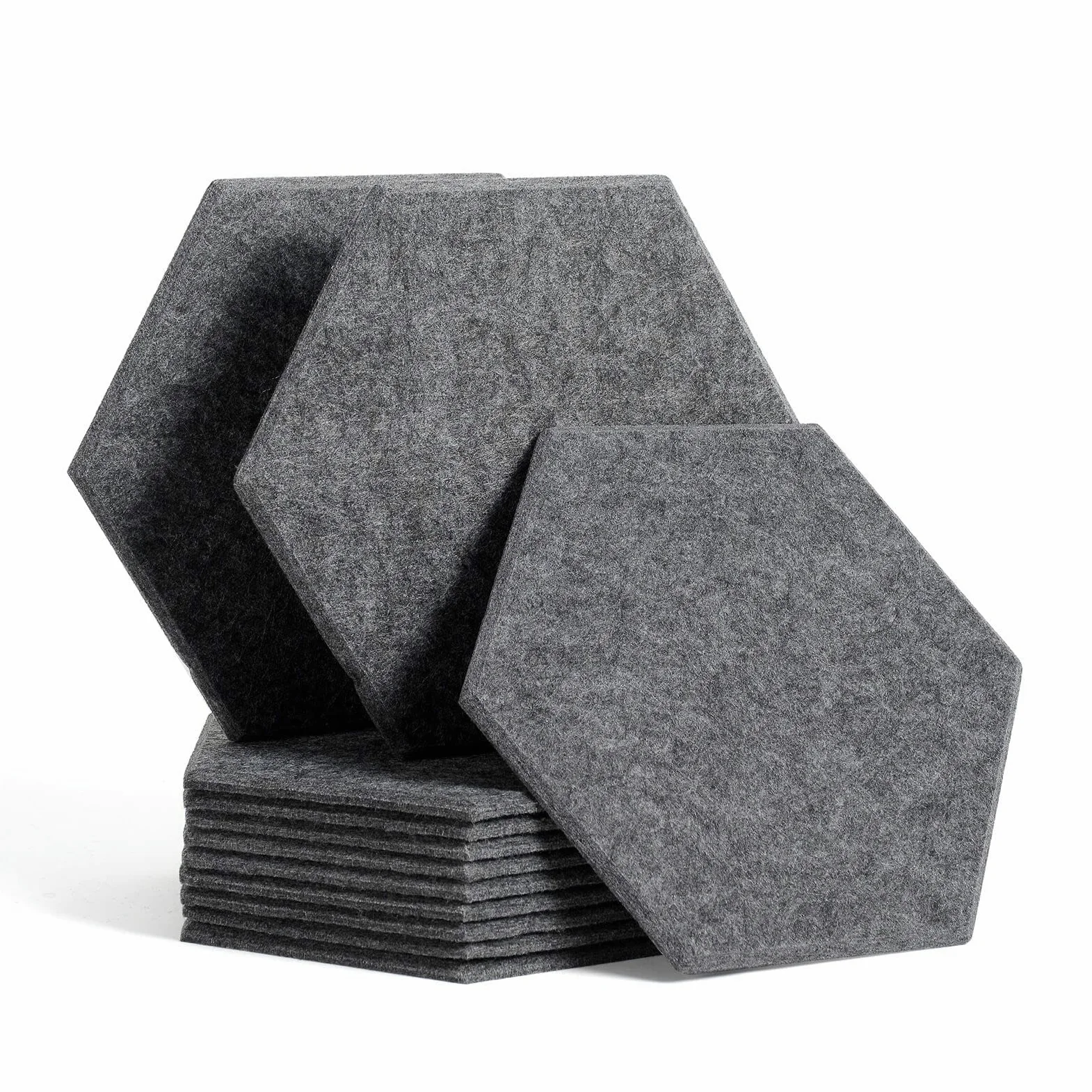 12 Stück Akustik Panel,30x26x1cm Hexagon Akustik Absorber Schallschutzplatten Akustikpaneele Wand für Tonstudio, Büro,Studio und Wanddekoration（Dunkelgrau）