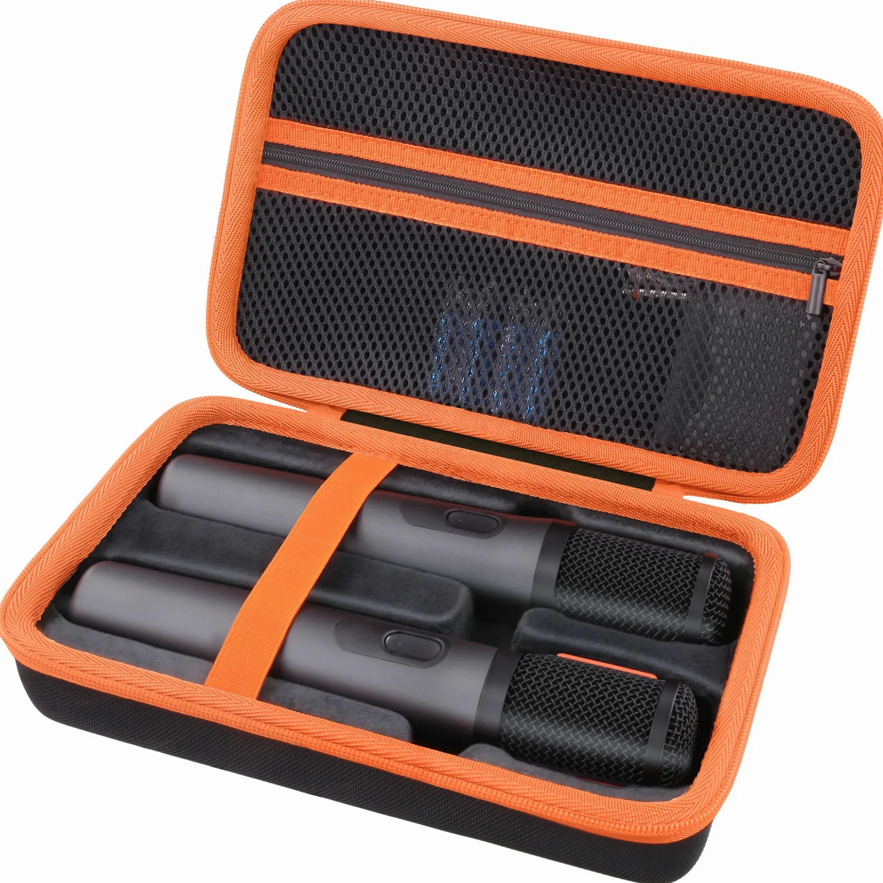 co2CREA Harte Eva Reisetasche Kompatibel mit JBL PartyBox Wireless Mic 2X Digital Wireless Mikrofone, Doppel-Mikrofon Schutzhülle für kabellose JBL Karaoke Mikrofone, nur Tasche ohne Mikrofon
