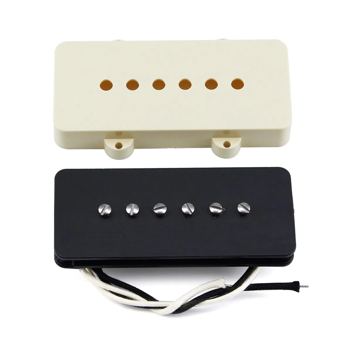 FLEOR Alnico 5 Single Coil Neck + Bridge Pickups Set für FD JM Vintage Style Gitarre, Vintage White