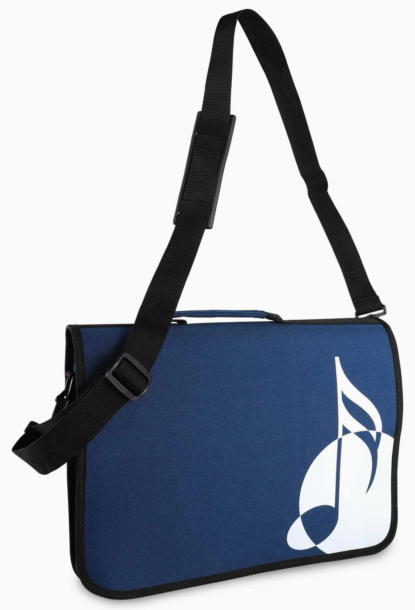 Classic Cantabile Notentasche - Tasche für Musikunterricht und Musikalische Früherziehung - Für Noten im DIN- und US-Format - Schultergurt - Innenfächer für Utensilien - Musik-Design - blau