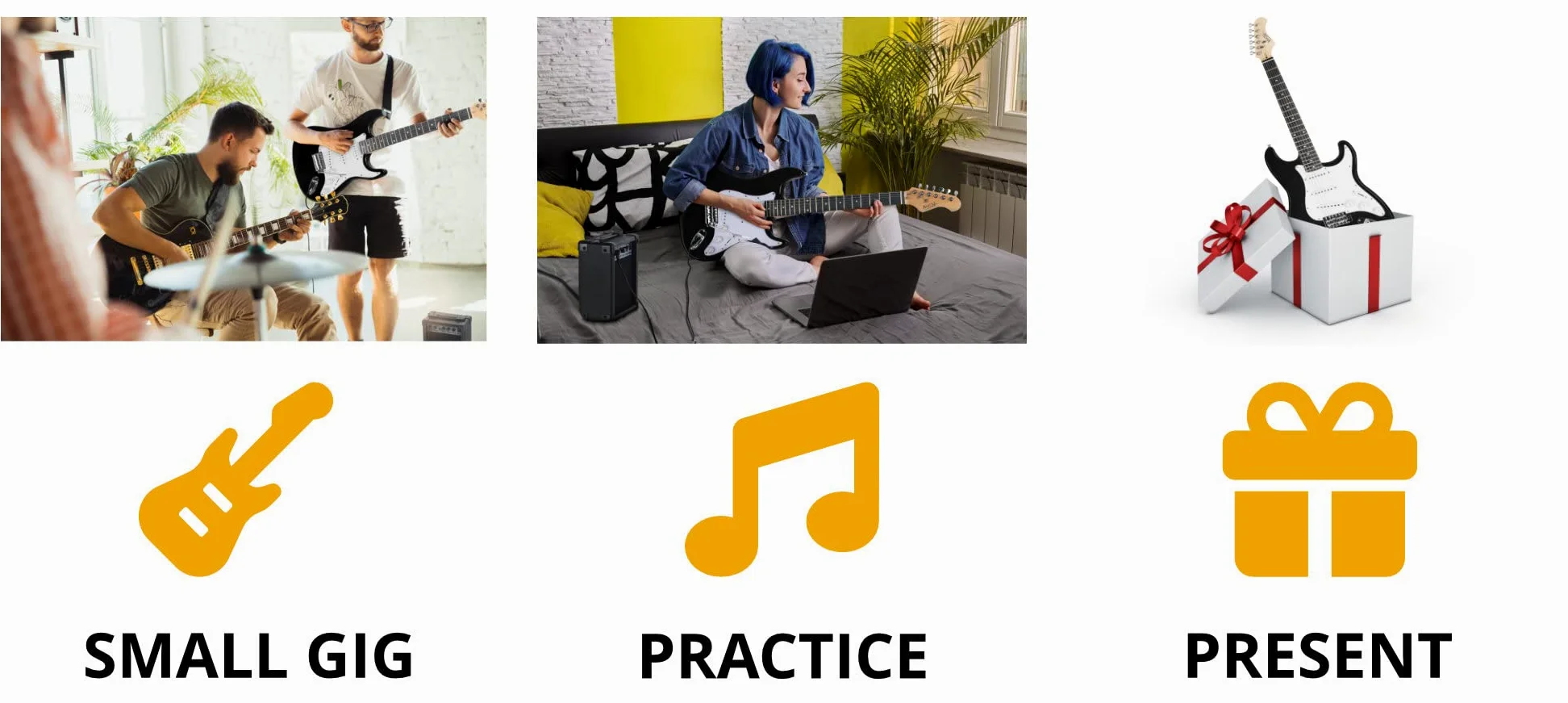 Rocktile ST-Pack Komplettset E-Gitarre Black (Verstärker, Stimmgerät, Tremolo, Tasche, Kabel, Gurt, Plecs, Ersatzsaiten und Schule mit CD/DVD)