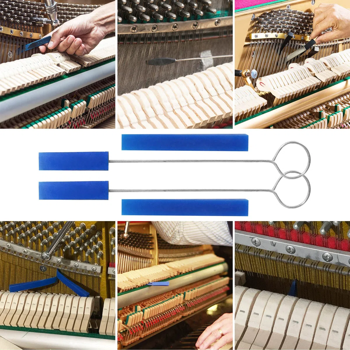 6-teiliges professionelles Klavier-Stimmset, Klavierstimmer, Hammer-Dämpfungs-Set | Klavier-Stimmhebel-Werkzeuge mit Koffer