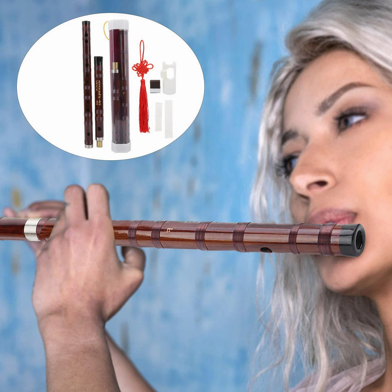 Bambusflöte Dizi, handgemachtes traditionelles chinesisches Musikinstrument Key F, für beliebte professionelle Lieder(Key of F)