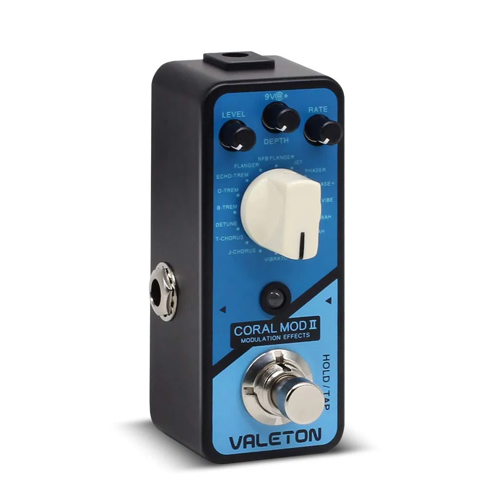 Valeton Coral Mod II Digital Modulation Chorus Flanger Phaser Univibe Tremolo Lofi Multi-Effekt Gitarre Bass Pedal