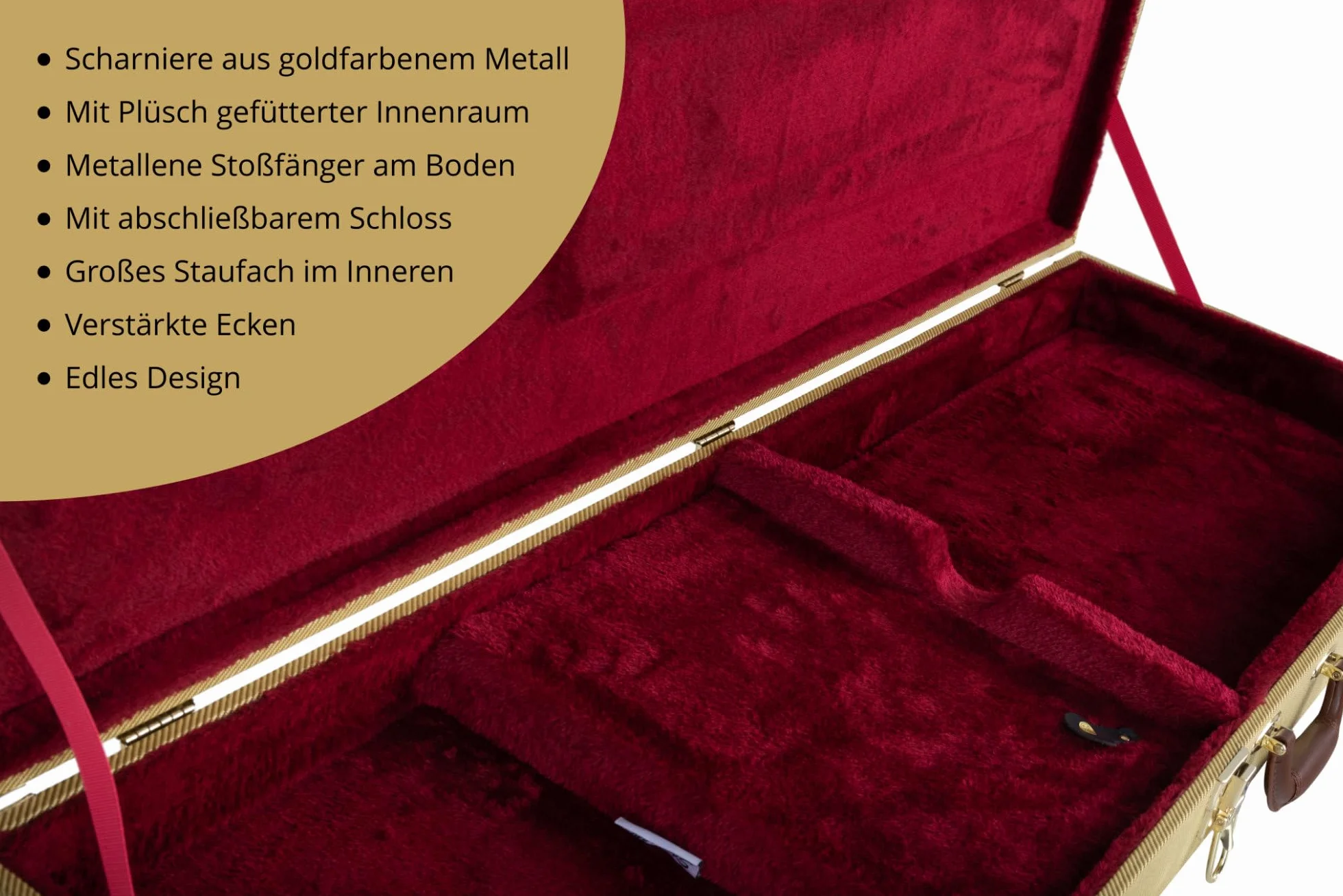 Shaman E-Bass Koffer Hardcase Tweed - Robuster Hartschalen-Formkoffer im schicken Retro-Look