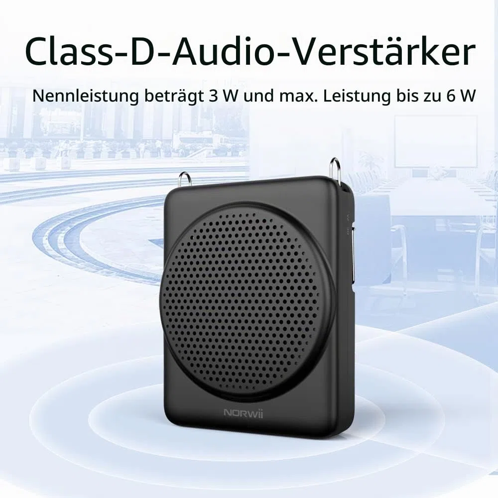 Norwii Mini-Sprachverstärker, PA-Endstufen, 3 Stunden Schnellladung und bis zu 22 Stunden Wiedergabe, persönlicher Sprachverstärker, tragbares Lautsprechermikrofon für Lehrer, Training, Tourguide
