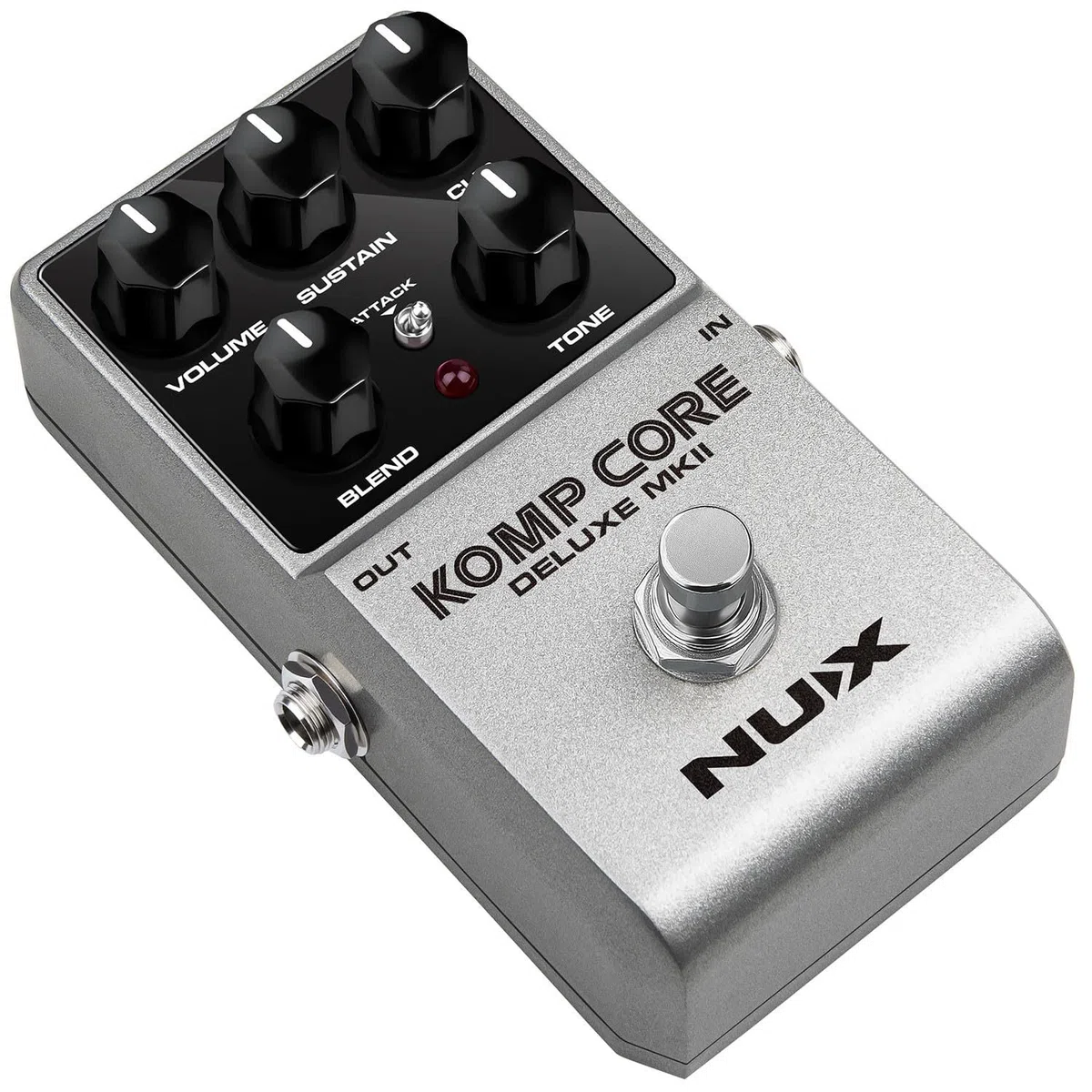 NUX | Komp Core Deluxe MKII Compressor Pedal - Analoge Gitarrenkompression mit Sustain, Clip & Blend Controls - True Bypass, Attack Switch, Compact FX für E-Gitarre, Blues, Rock, Country