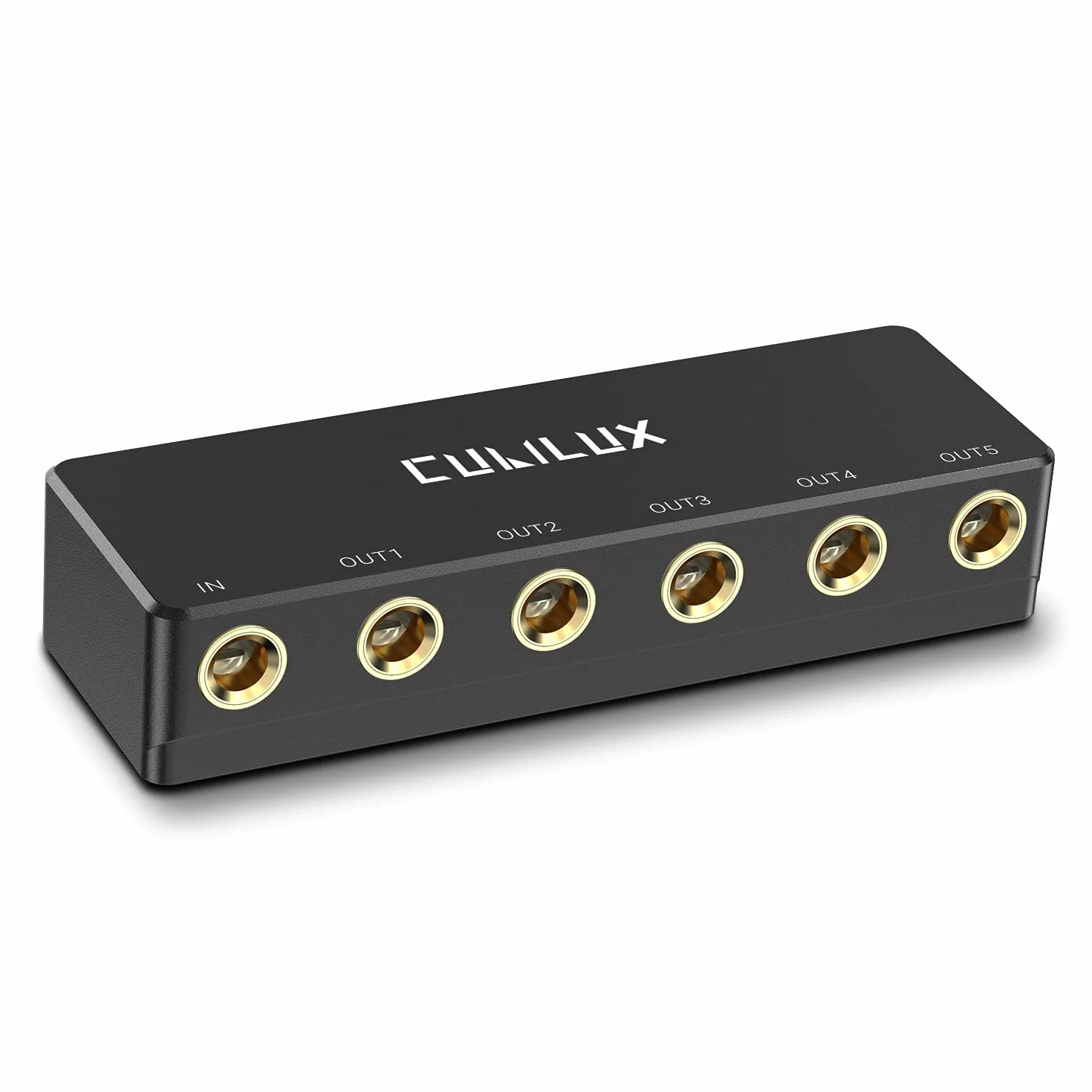 Cubilux passiver 6,35 mm Kopfhörer Splitter Box, 1/4 Zoll TS TRS Audio Verteiler mit 5 Ausgängen, für Studio und Bühne