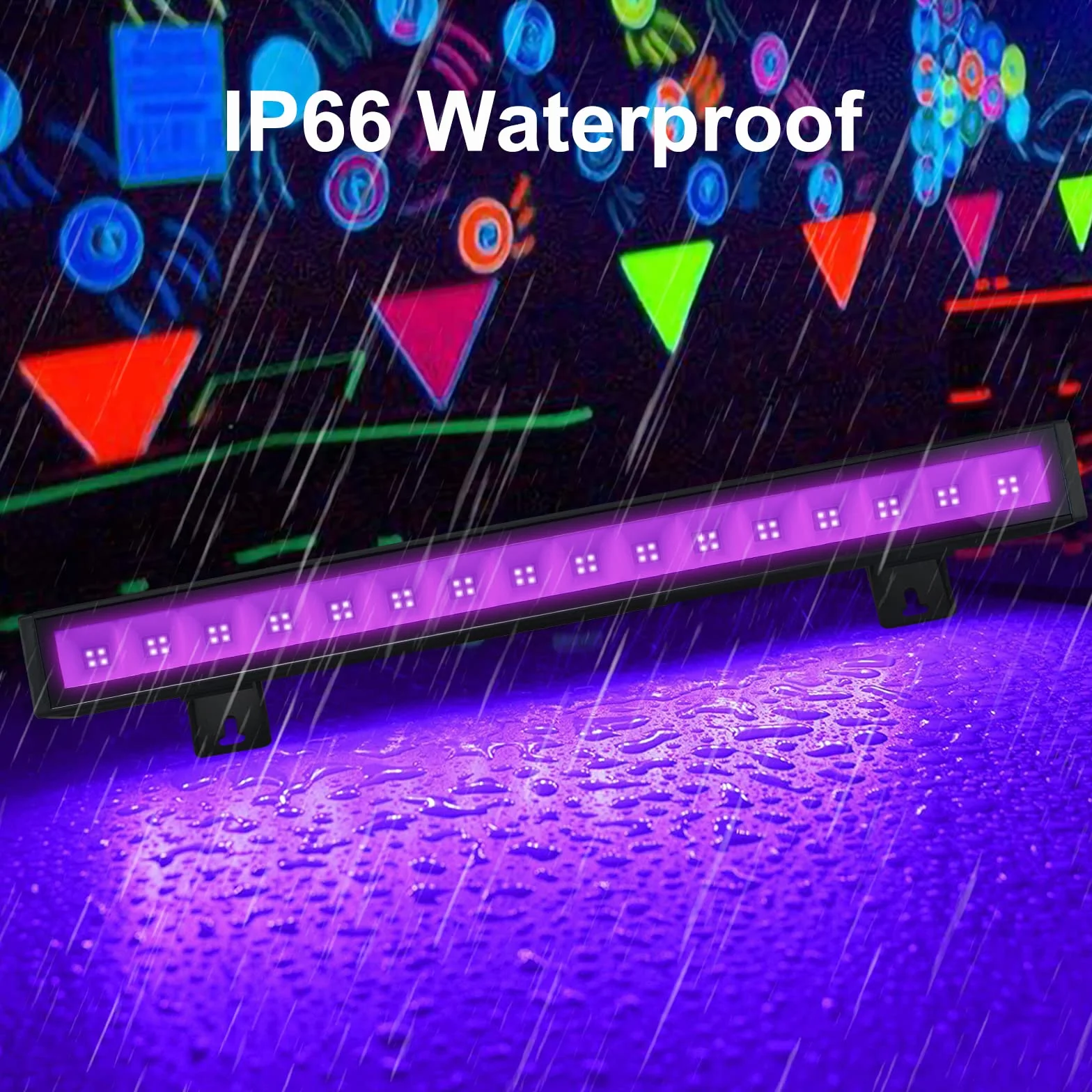 UV Schwarzlicht, 2 Stück 30W LED Schwarzlichtlampe Strahler mit Schalter,IP66 Wasserdicht UV Licht mit EU-Stecker für Glow Party, Bühnenkoration, Neon Party,Black Light Party,Disco,Halloween