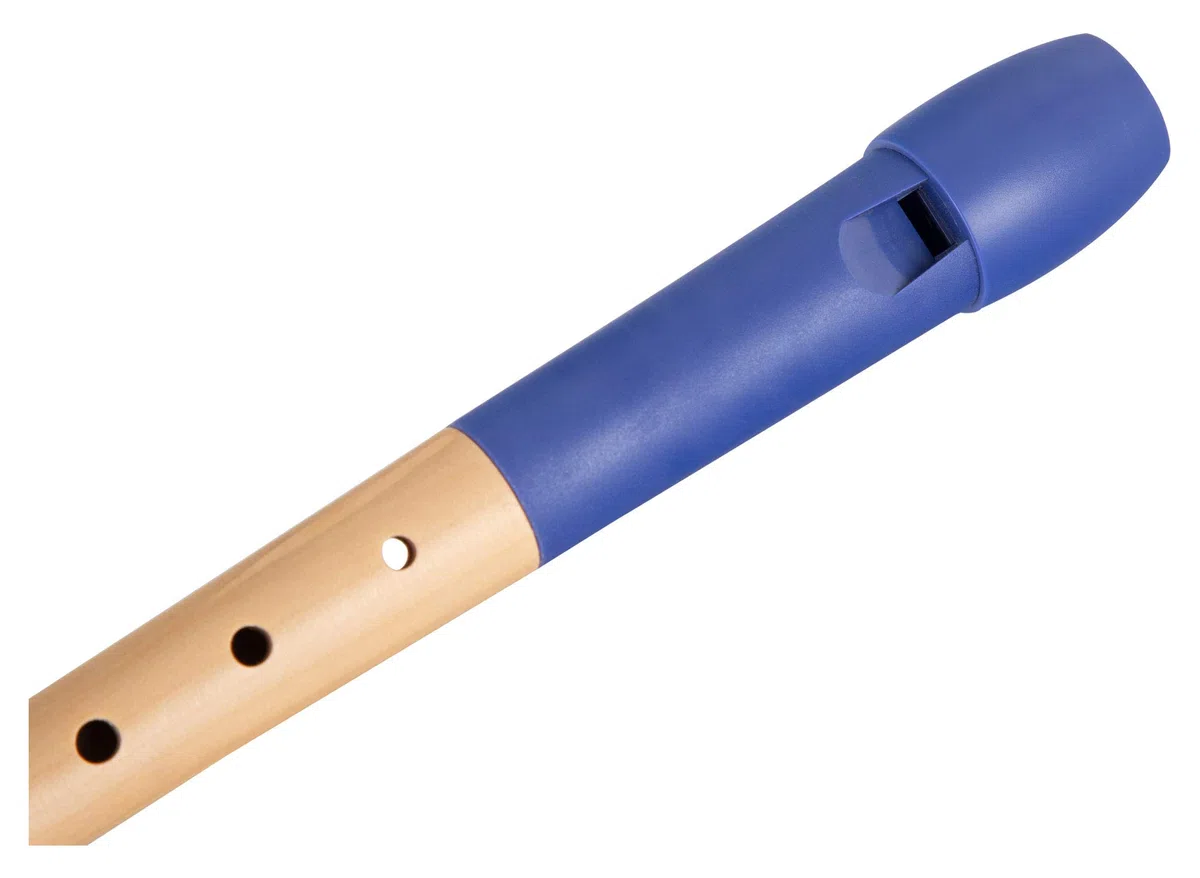 Classic Cantabile Pivella Blockflöte (Blau - Barock, C-Sopran Blockflöte) | C-Sopran, Kopfstück aus Spezial-Kunststoff, Unterstück aus Ahorn, Etui und Pflegezubehör