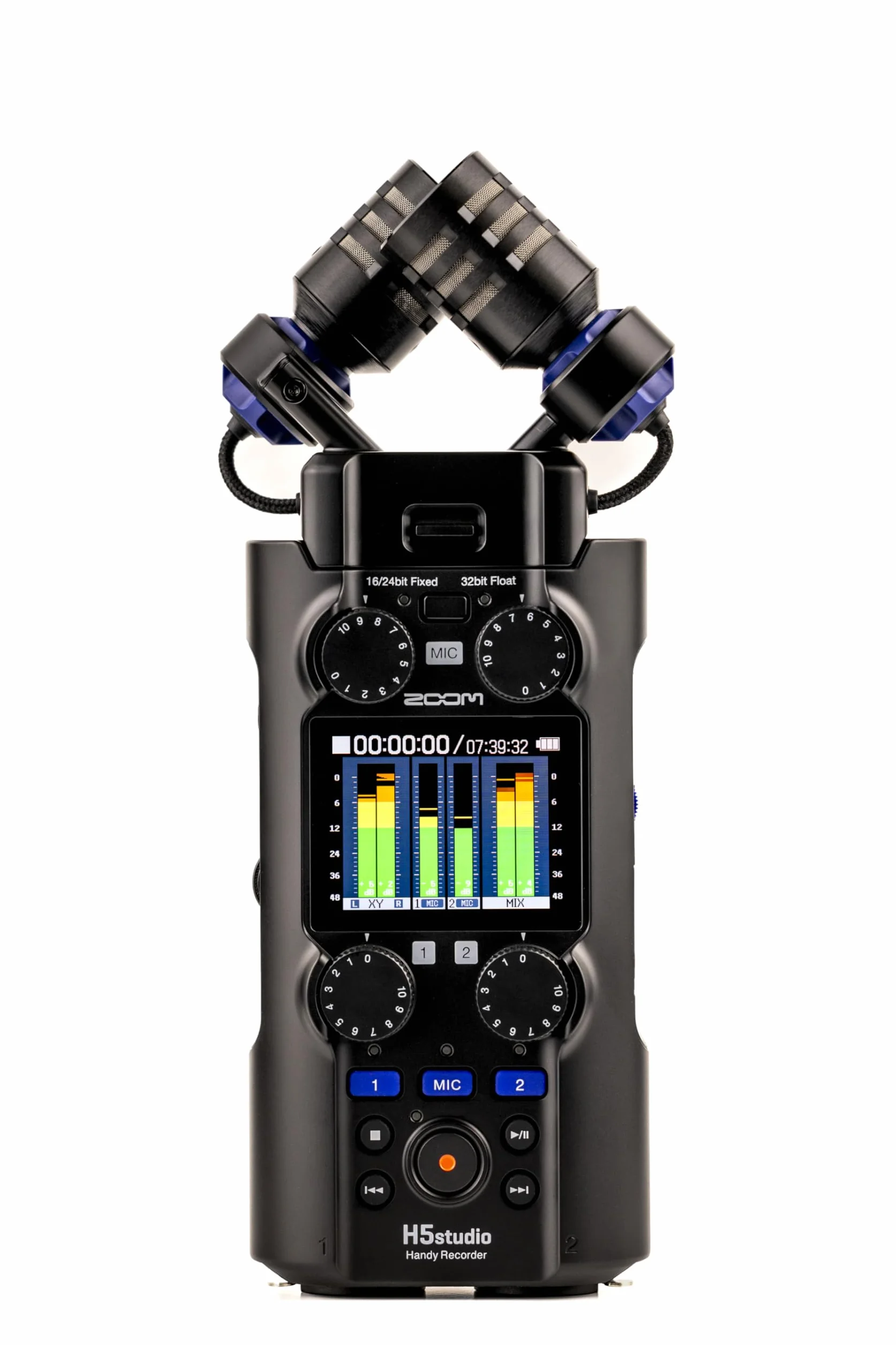 ZOOM H5studio, Handy Recorder mit 6 Spuren, regelbare Aufnahmen mit 192 kHz 32 Bit Float, Mikrofone und Vorverstärker in Studio-Qualität für makellose Klangqualität, schwarz