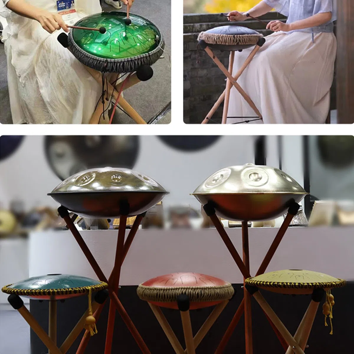 Stahltrommel-Handpan-Ständer | Zungentrommelhalterung aus Stahl, Snare-Halterung - solide Stativstruktur, tragbare Snare-Halterung