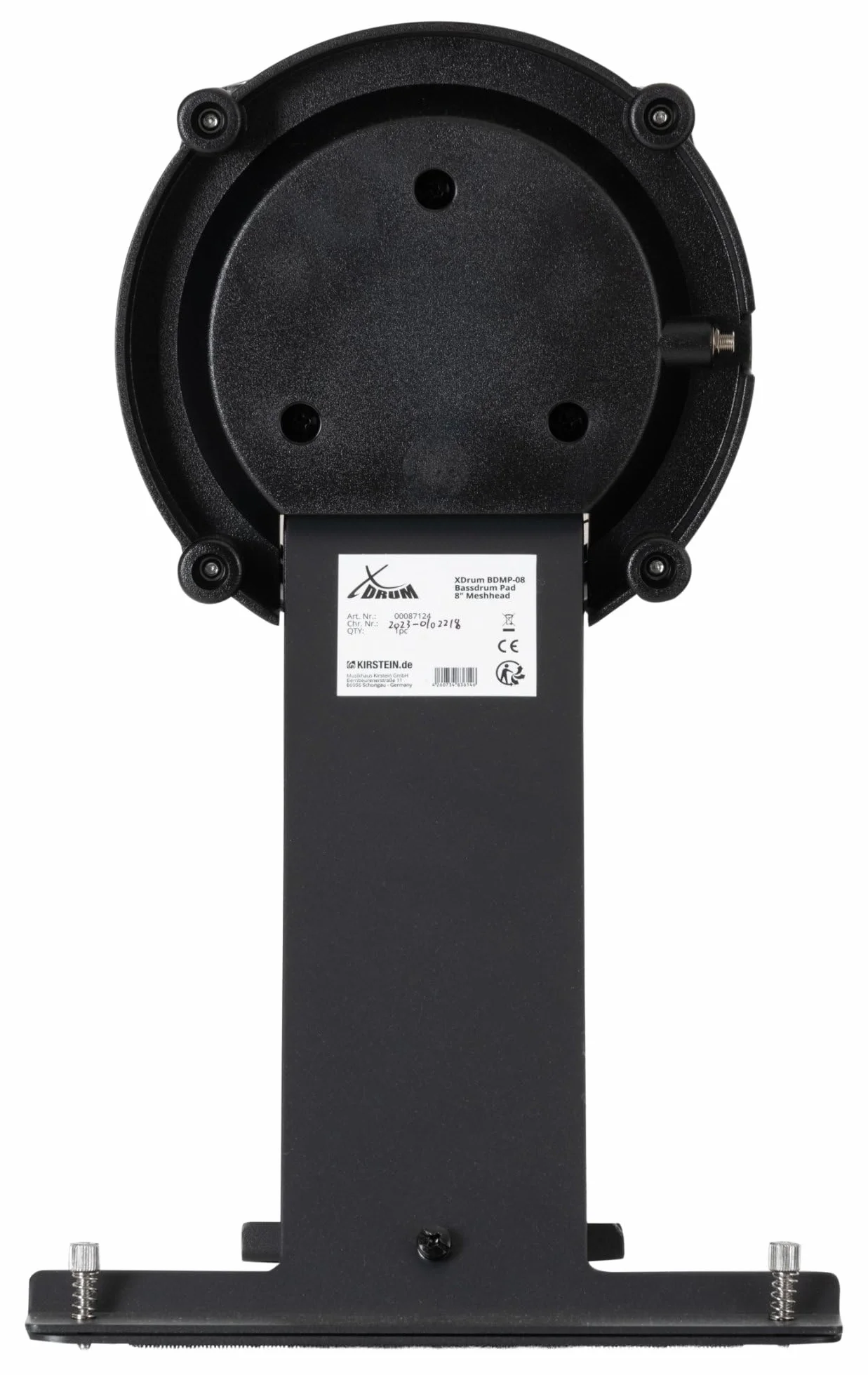 XDrum BDMP-08 8" Kick Pad mit Meshhead - Erweiterung oder Ersatz für E-Drum Kits - Ideal für XDrum DD-530-8" Mesh Head - Stabiler Stand durch Dornen - Zu Roland kompatibel