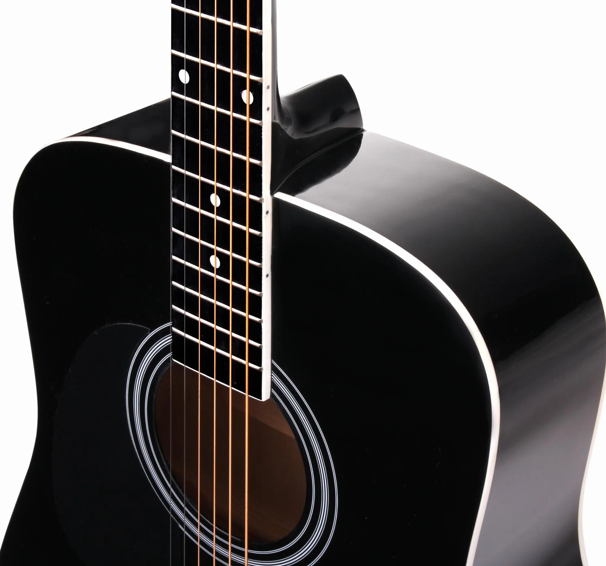 Classic Cantabile WS-10BK-LH Linkshänder Westerngitarre (Dreadnought, Western akustik, Stahlsaiten, Anfänger & Fortgeschrittene, Lefthand) schwarz
