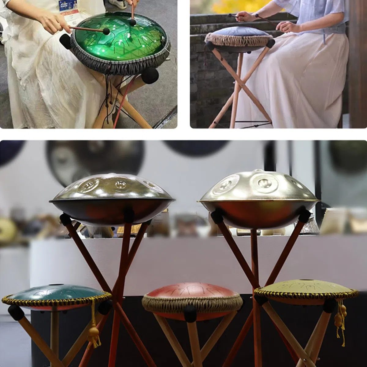 Stahltrommel-Handpan-Ständer | Zungentrommelhalterung aus Stahl, Snare-Halterung - solide Stativstruktur, tragbare Snare-Halterung
