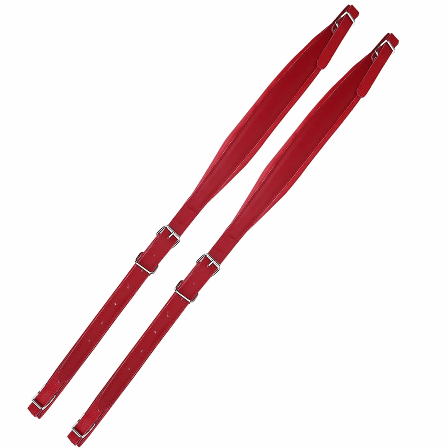 Akkordeon-Geschirrgurte, Verstellbare Akkordeon-Schultergurte für 16–120 Bass-Akkordeon, Weiches PU-Leder-Akkordeon (Rot)
