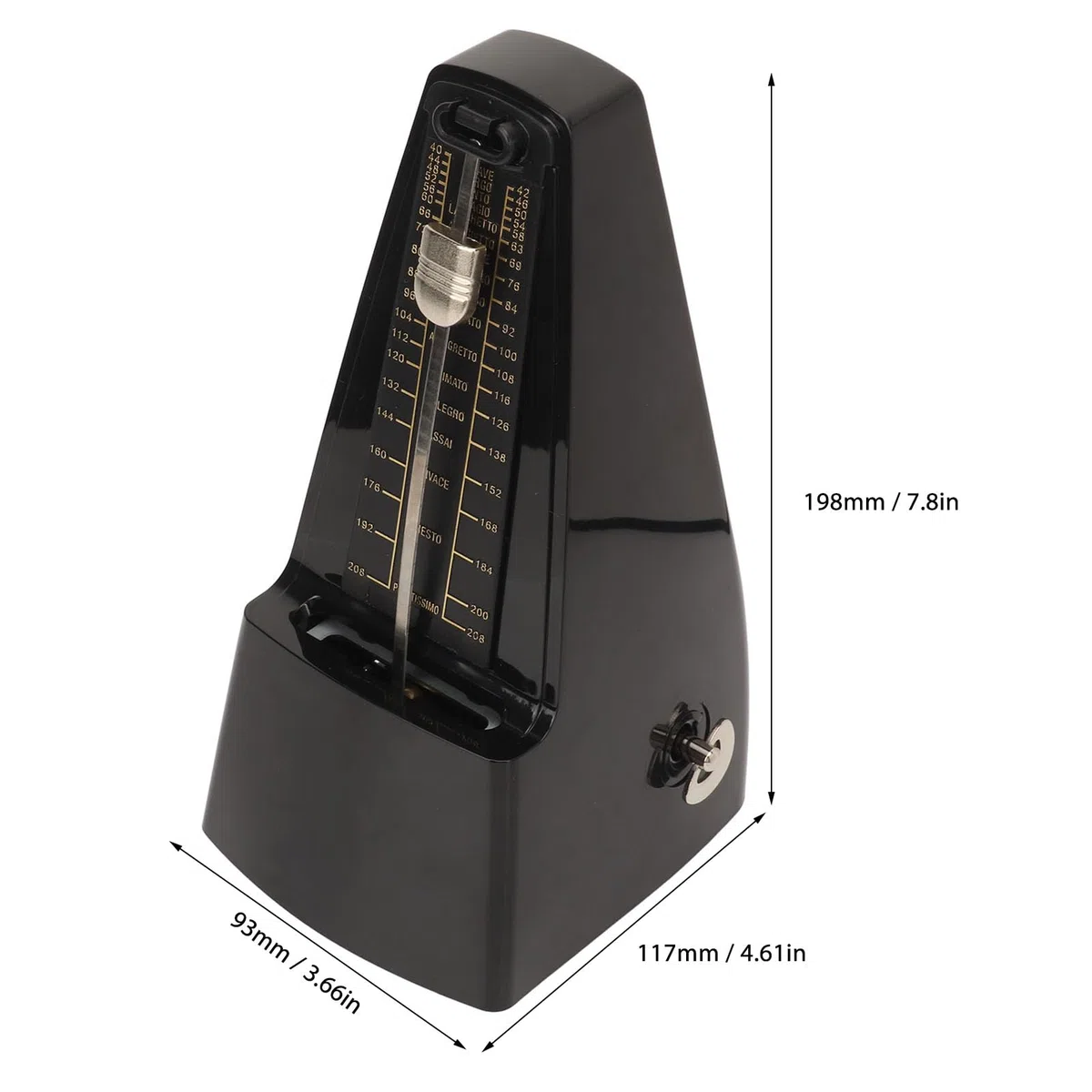 Kunststoffstahlkern Mechanischer Metronom Hohe Härte Absschale 40~208 Beats Range Auswahl 0, 2, 3, 4, 6, Leicht zu üben mit Klavier Geigengitarrenbass
