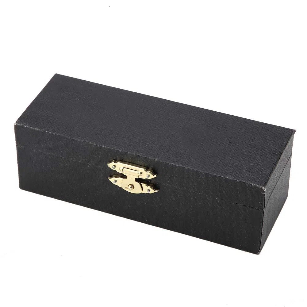 Miniatur-Trompetenreplik, Vergoldetes Messing Miniaturtrompete mit Ständer und Holzbox, Exquisites Instrumentenmodell als Dekoration für den Schreibtisch zu Hause und als Geschenks