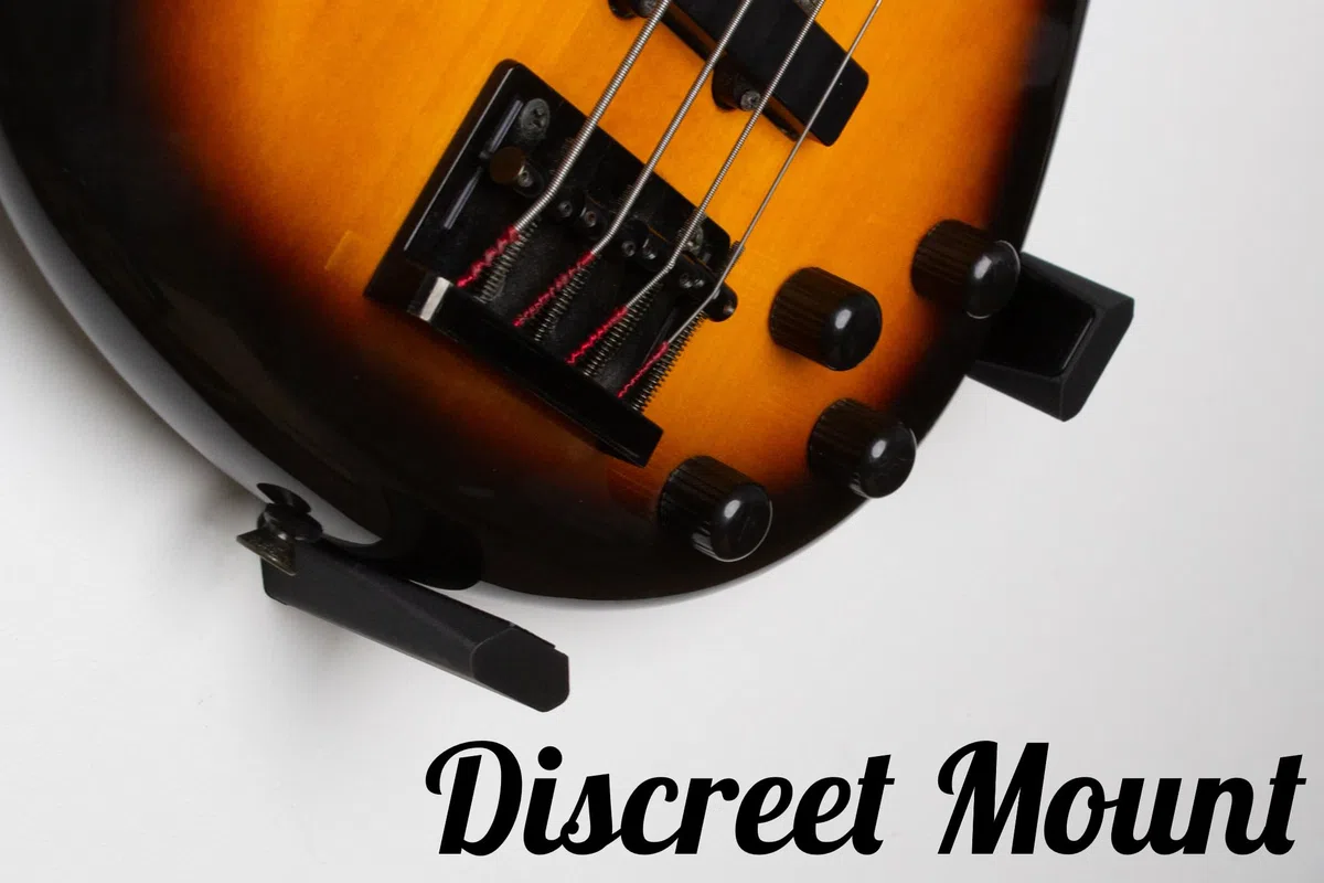 STAGECADIA Monolith E-Gitarren Bass Wandhalterung, Gitarrenhalter für die Wand, Schräg Geneigt Einstellbar Justierbar, Bügel Haken Wandhalter Ständer, Gitarrenzubehör, Schwarz
