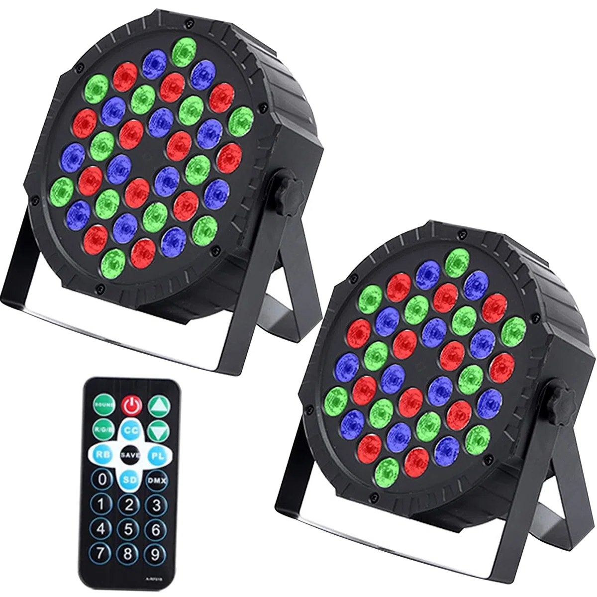 LED Par Licht 36 LED Bühnenlicht Discolicht Partylicht RGB Digital Multiplex512 mit Fernbedienung, LED Strahler mit 7 Lichtmodi DJ Licht für Party Bar Stage Weihnachten,Wedding(2 pcs)
