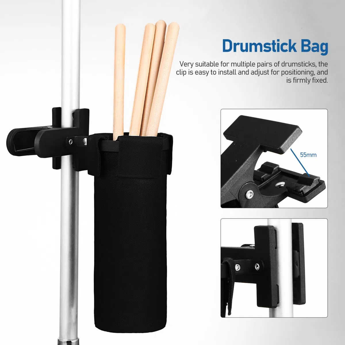Vaguelly 1 Set Drum Sticks Bag Drumstick Holder Clip On Holder Drum Sticks with Box Grabber Drumsticks