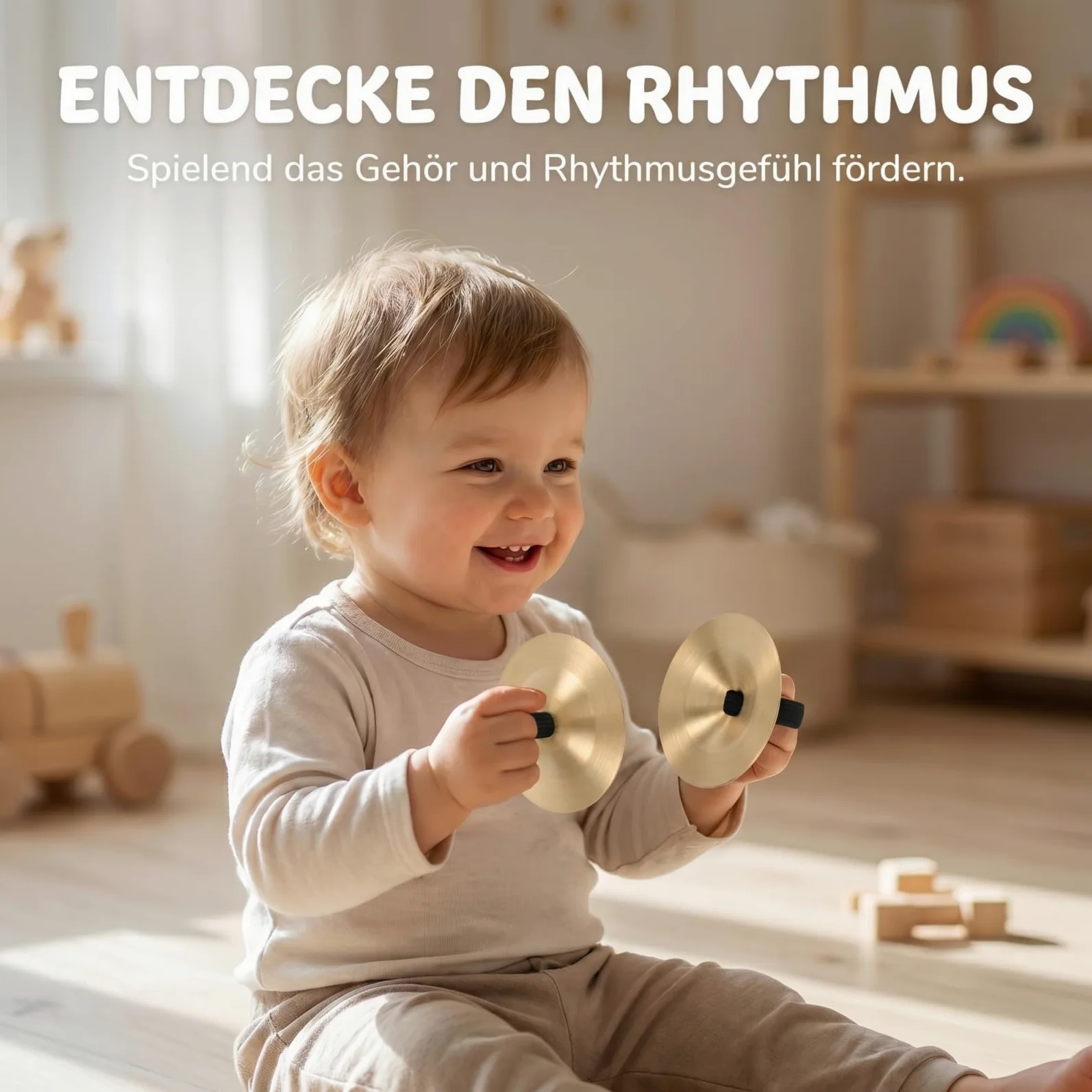 Vaguelly 10Er Set Fingerzimbeln Kupferbecken Für Kinder Musikinstrumente Bauchtanz Zubehör Mini Becken Mit Elastischem Band Für Rhythmus Training Und Hand-Percussion
