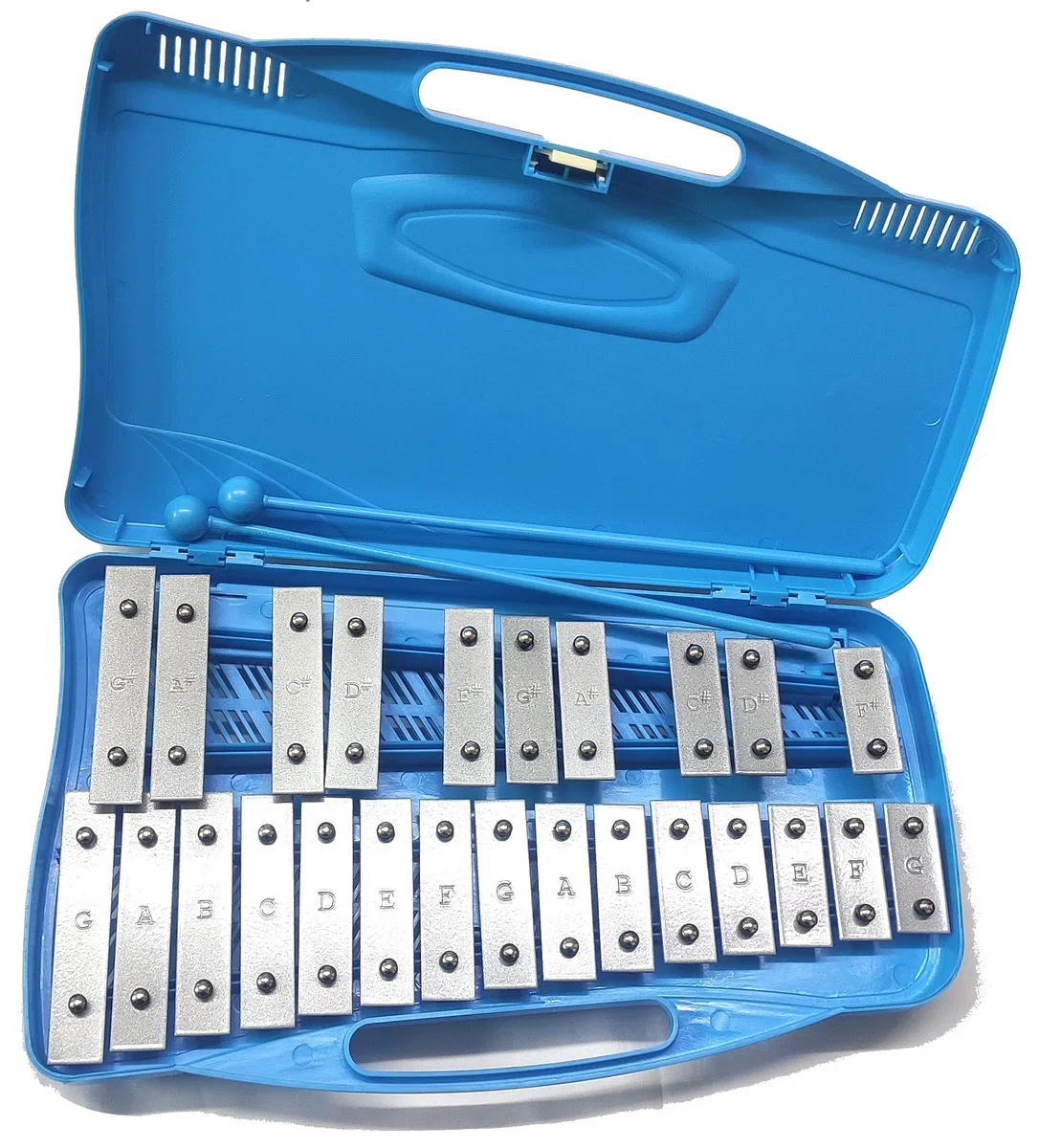 MT25-CR-BL Metallophon mit 25 chromatischen Platten, Koffer mit Griff und Schlägeln im Lieferumfang enthalten