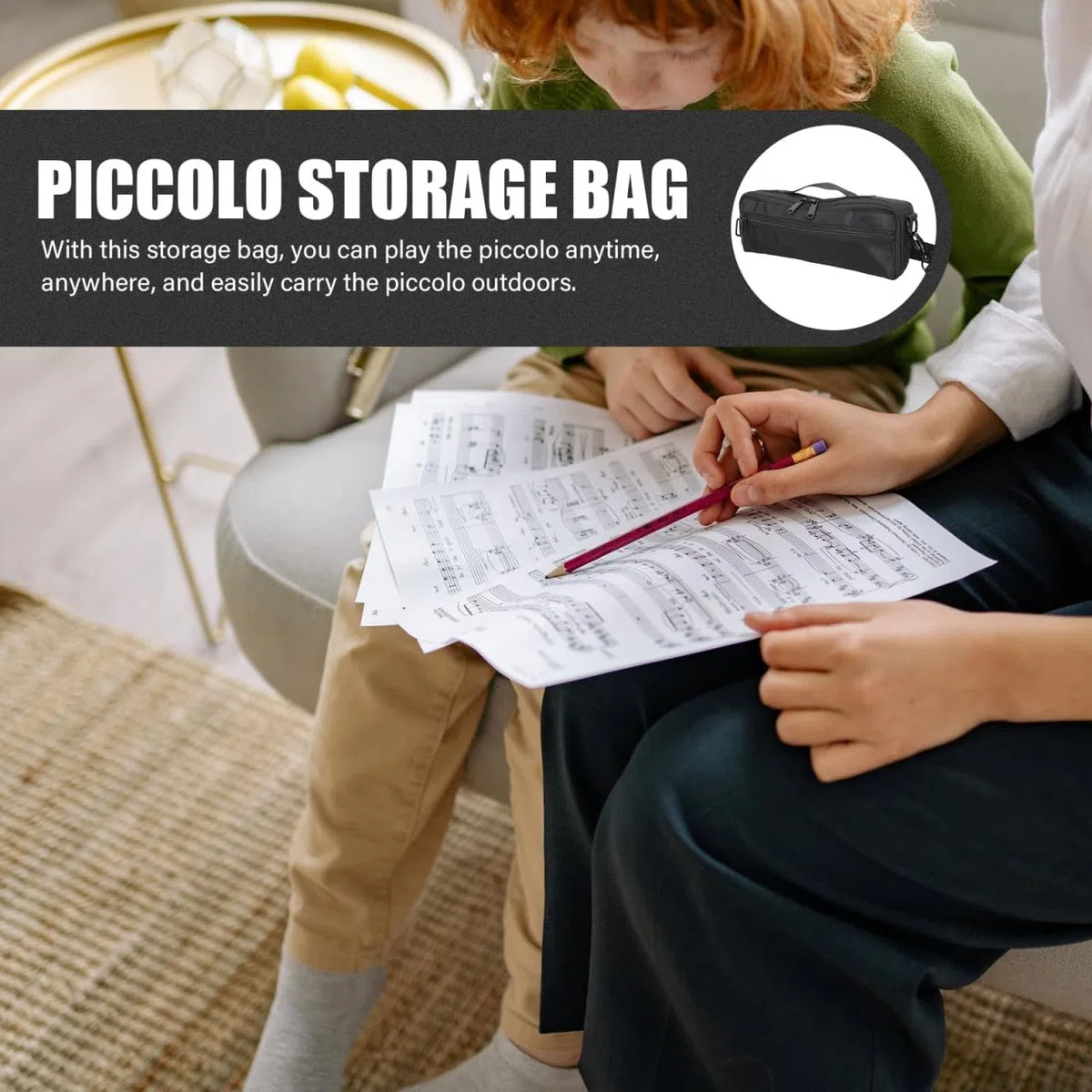Milisten Piccolo-Aufbewahrungstasche Tragbare Piccolo-Tragetasche Für Piccoloflöte Leichtes Etui Für Holzblasinstrumente 26.00 X 10.00 X 6.00 Cm Für Unterwegs Und Sichere Aufbewahrung