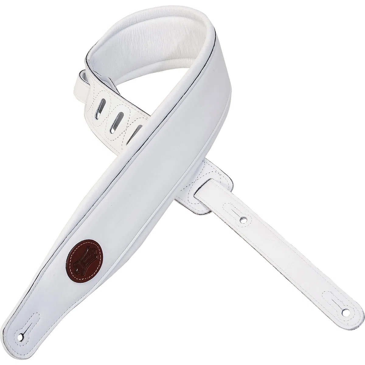 Levy's Leathers Signature Legacy Series Ledergurt für Gitarre | Breite 7,6 cm | Weiß | (MSS2-WHT)