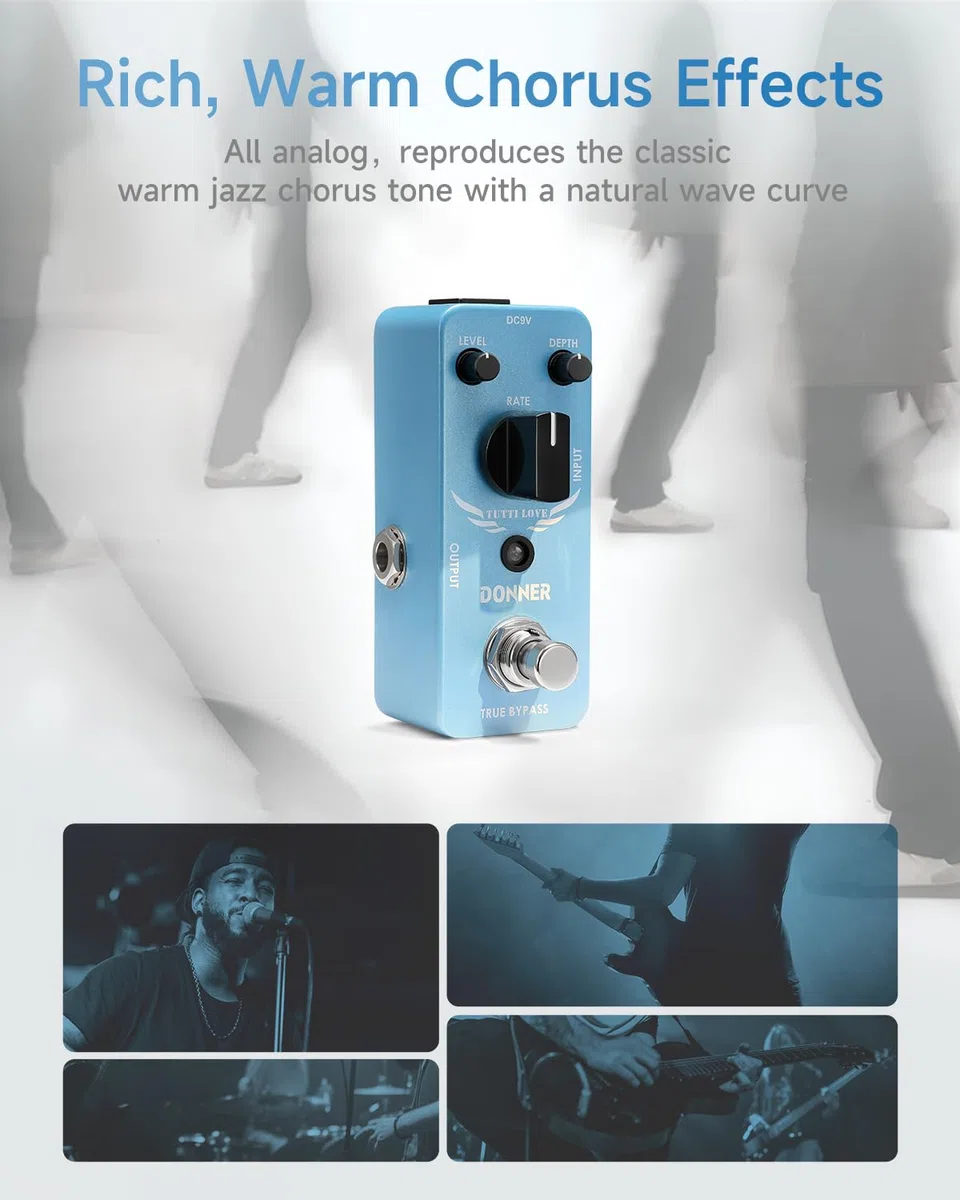 Donner Tutti Love Chorus Gitarre Effektpedal Pure Analog True Bypass