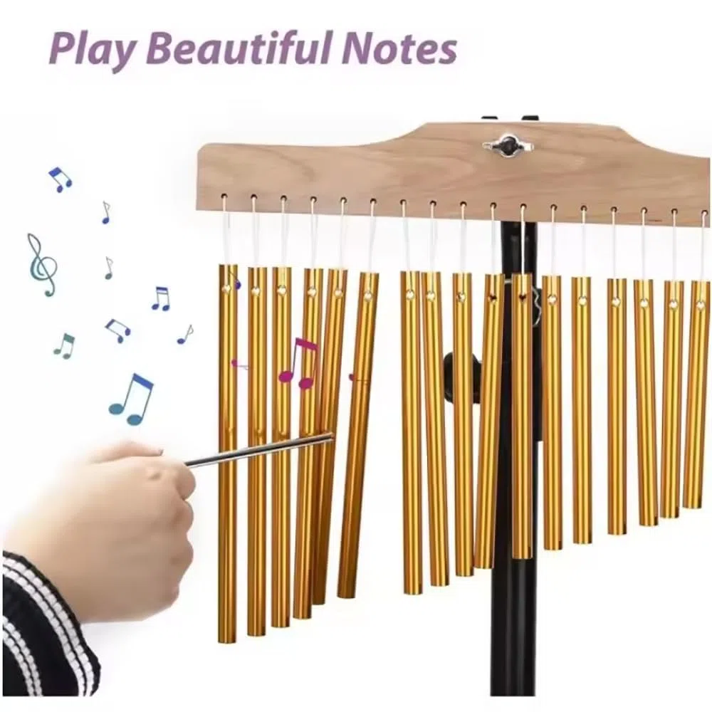 Percussion Chimes,Glockenspiel Klangspiele,36 Klangstäbe für Windspiel, mit faltbarem & einstellbarem Ständer,montierbare Stabgl,Ideal für Percussion Instrument Einsteiger und Musikschulen & Kirche