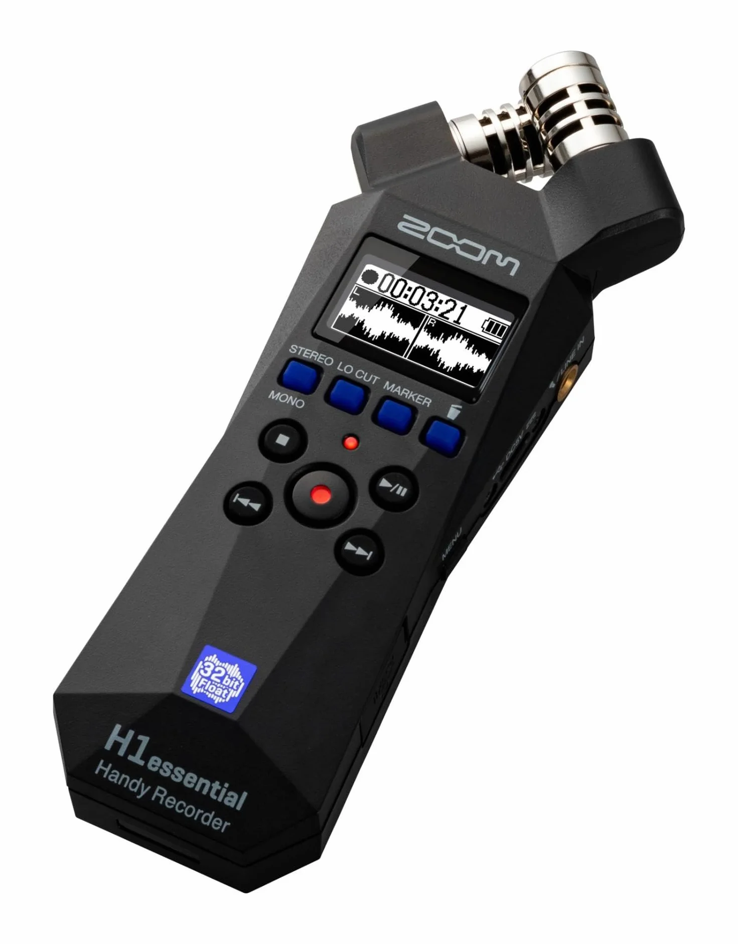 ZOOM H1essential Handy Recorder – Tragbarer Audiorekorder mit 32-Bit-Float-Technologie für Musik, Podcast, Film & Content Creation – Schwarz
