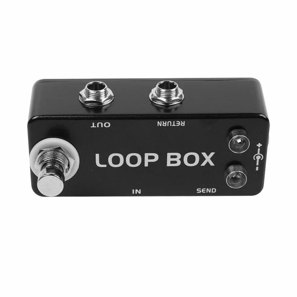 Robuster Mini-Loop-Umschalter aus Metall mit True Bypass für Musikinstrumente. Langlebiger Effekt-Loop-Selektor. Einstellbare Signalführung für Gitarristen und Musiker.
