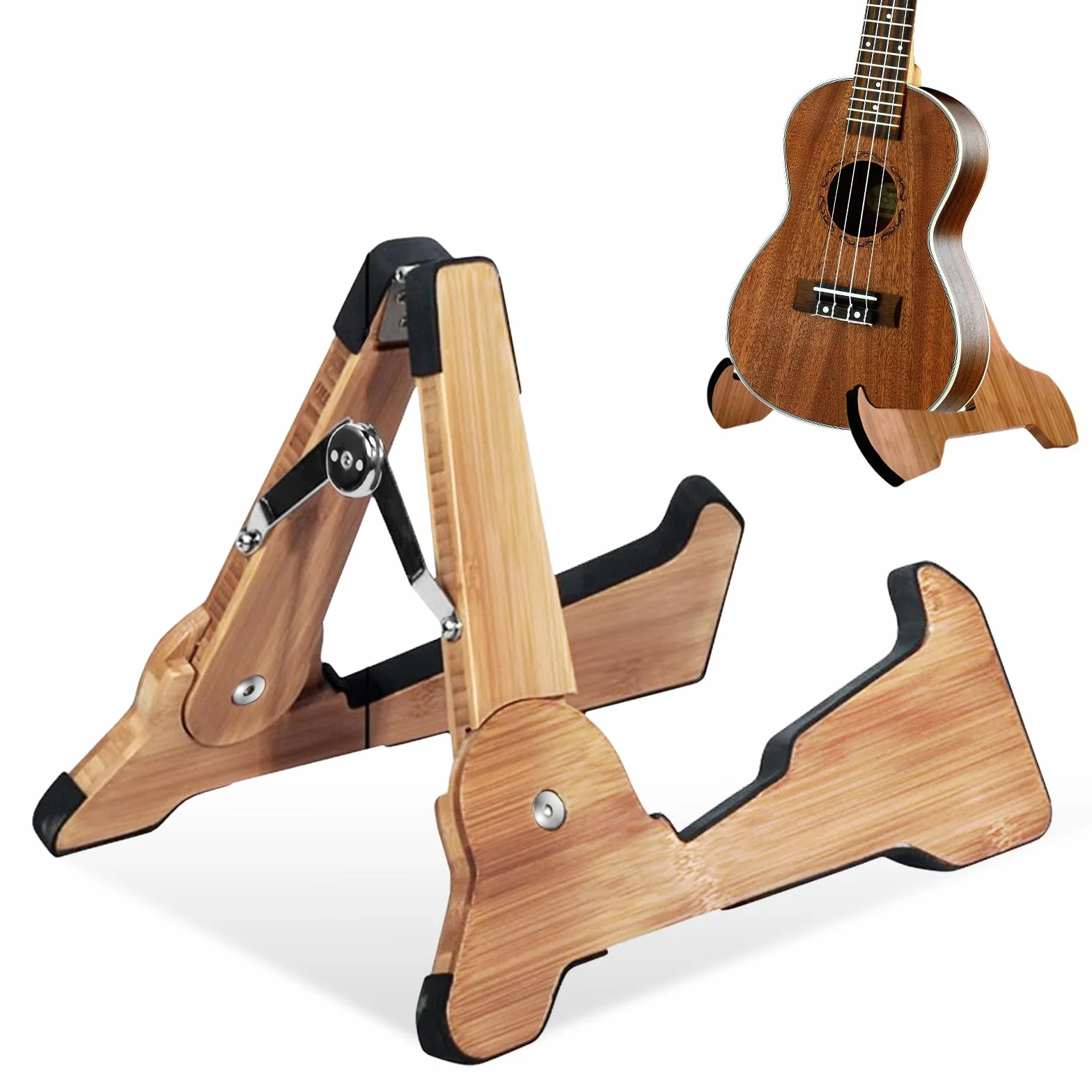 SUNOYA Gitarrenständer, faltbarer Gitarrenständer, Holz mit rutschfester Gummi, für E-Gitarre, Akustik, Bass, Klassik, Ukulele
